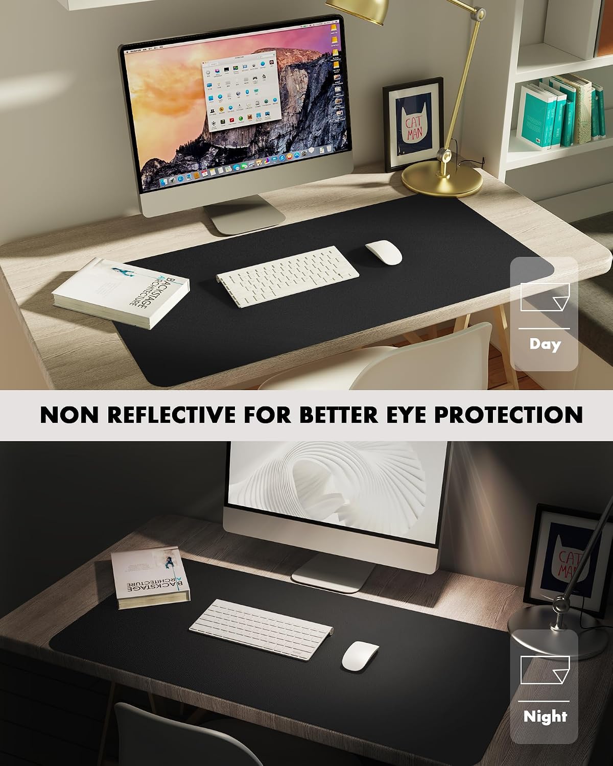 YSAGi Large Mouse Pads Cork and Black Desk Mat Mousepad, 80 x 40 cm, DEMO