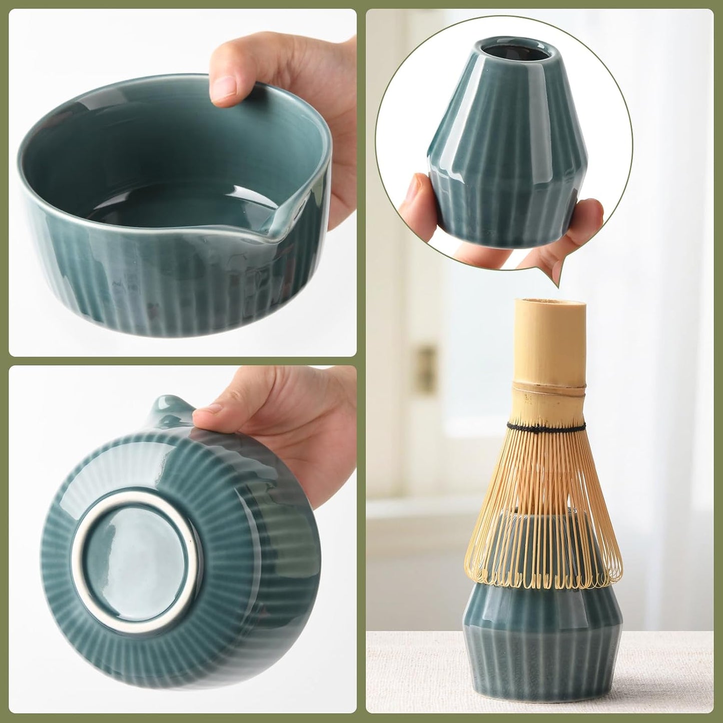Authentic 7-Piece Matcha Tea Ceremony Starter Kit - Blue Japanese Sets NEW