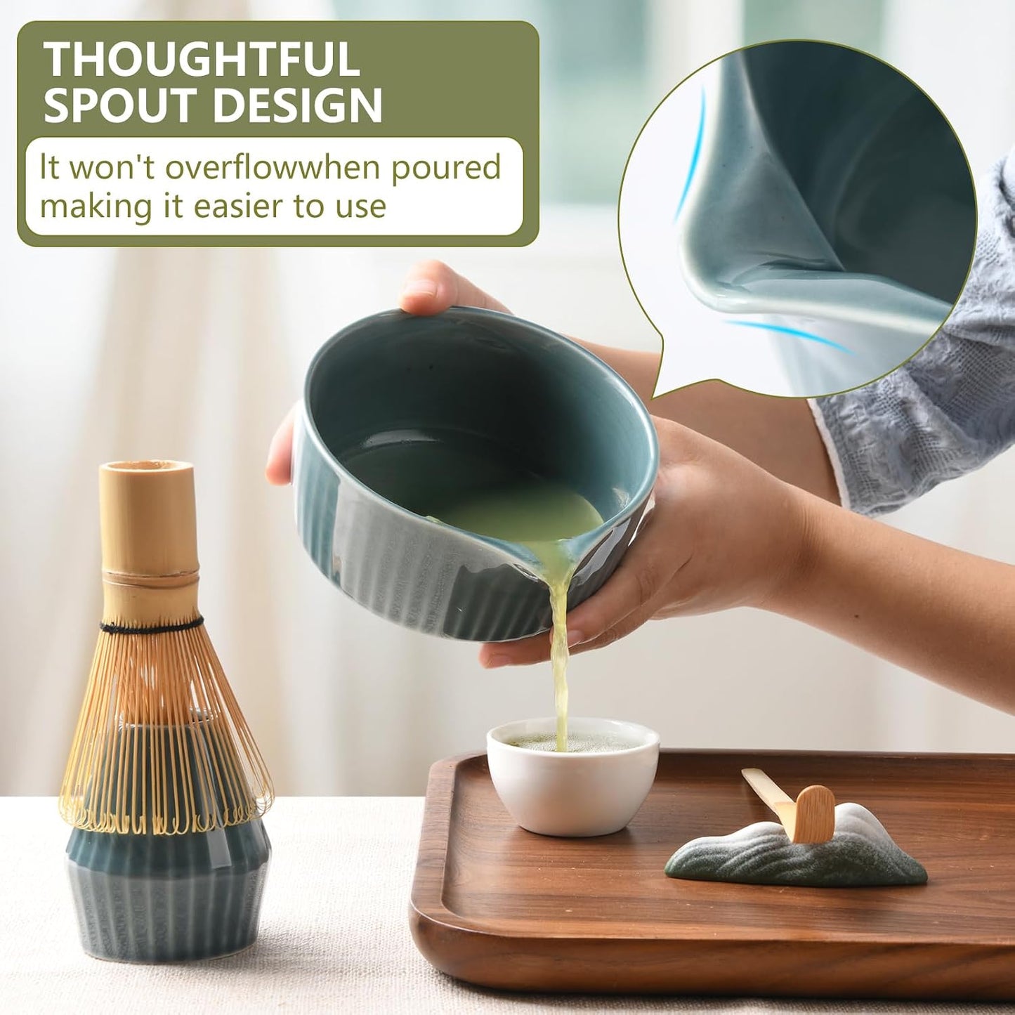 Authentic 7-Piece Matcha Tea Ceremony Starter Kit - Blue Japanese Sets NEW