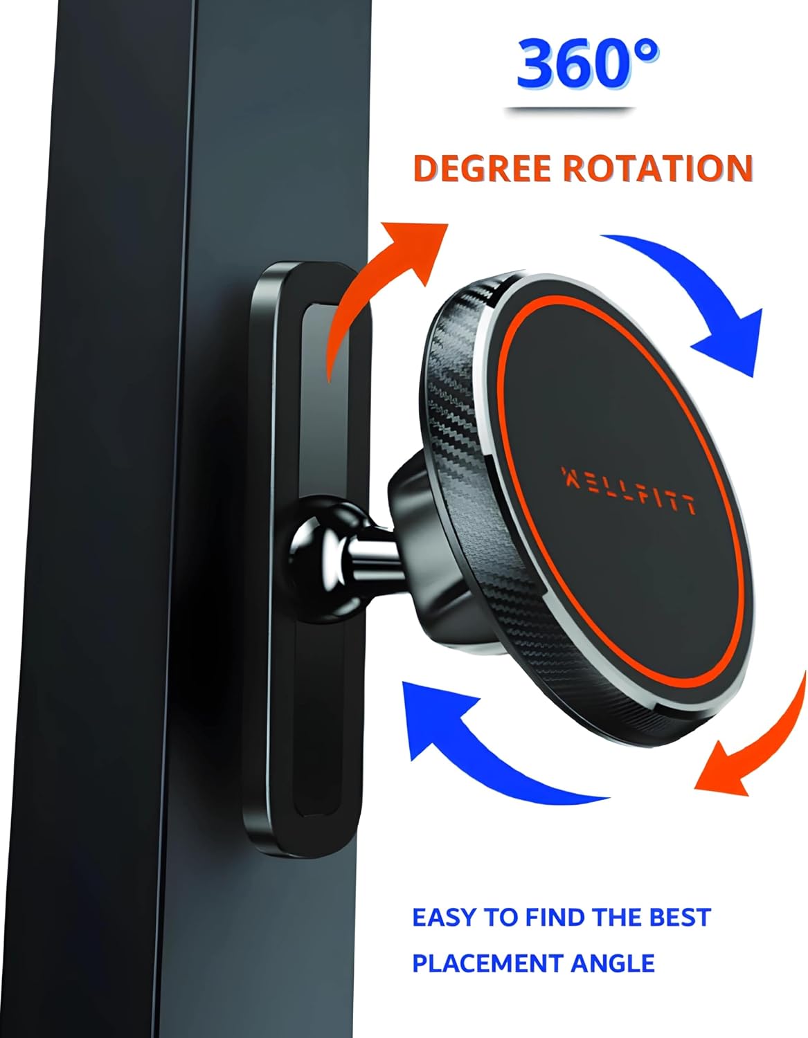 Magnetic Phone Grips Grip Holder Attaches to Metal Surfaces, Black for All NEW