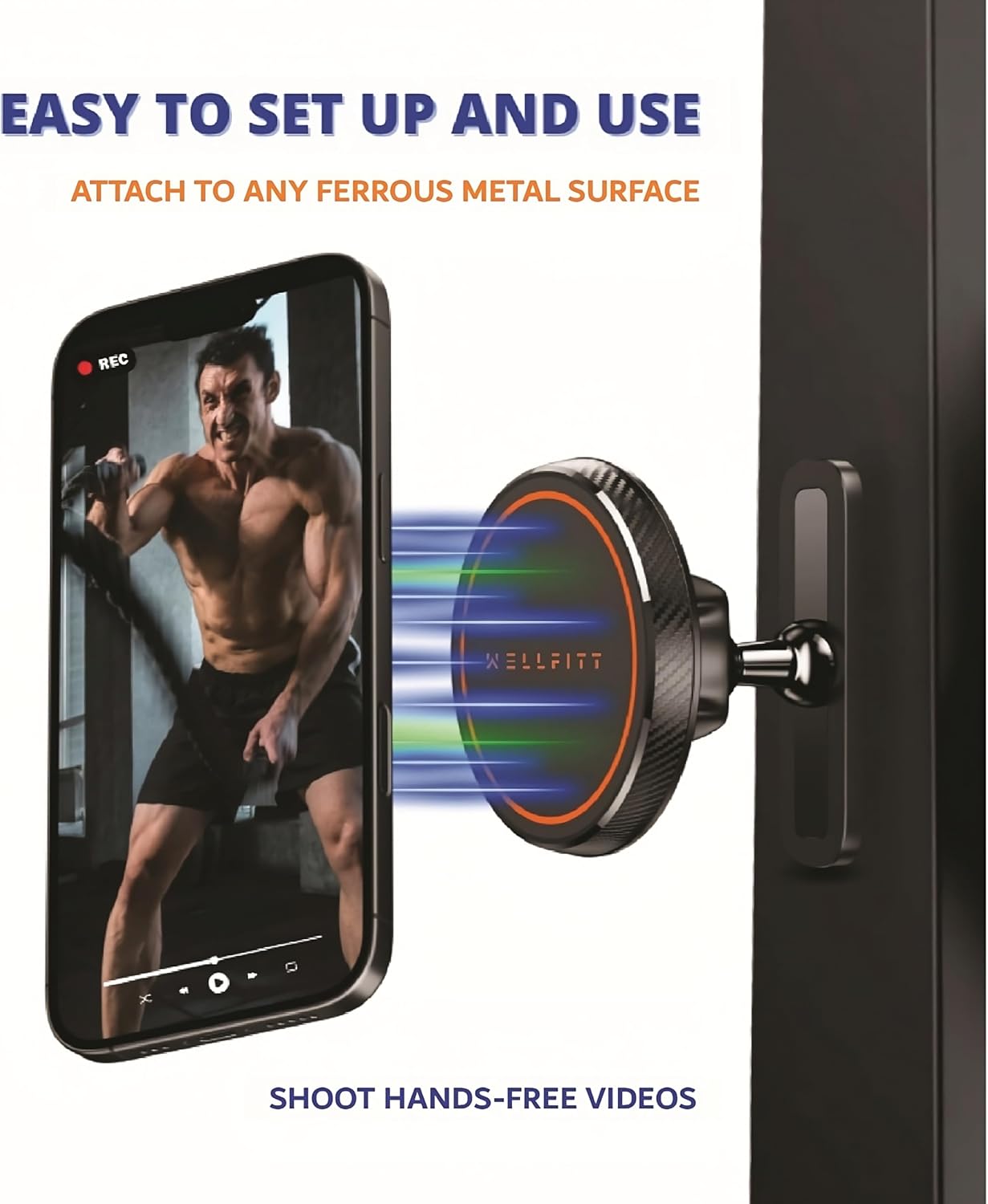 Magnetic Phone Grips Grip Holder Attaches to Metal Surfaces, Black for All NEW