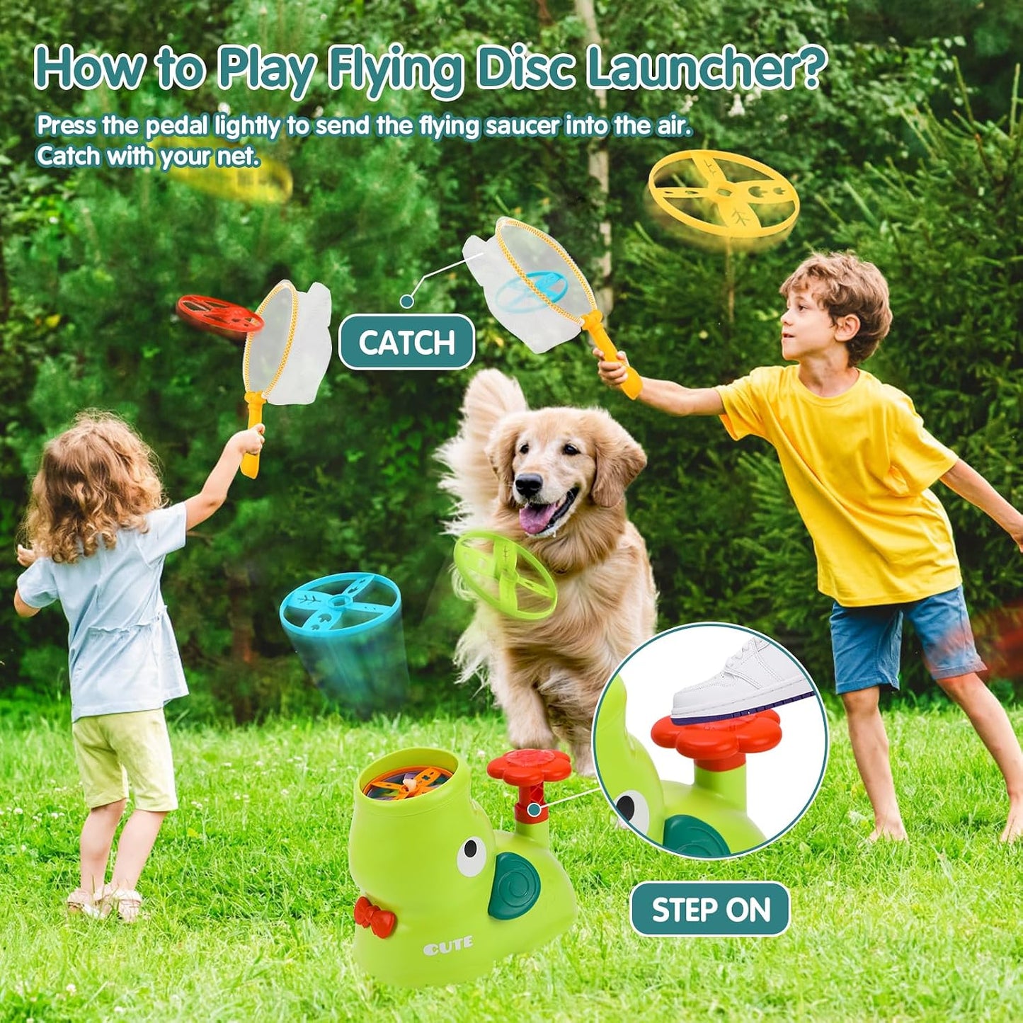 Little Bessn Foam Blasters Outdoor Toys for Kids Launching Discs Green NEW
