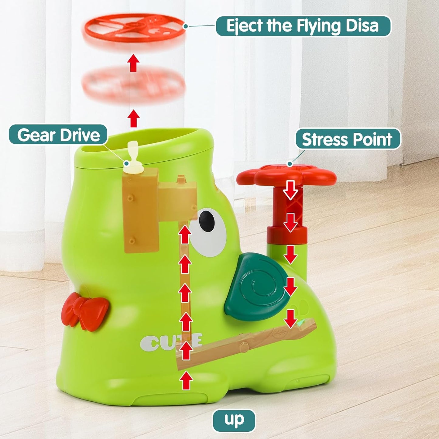 Little Bessn Foam Blasters Outdoor Toys for Kids Launching Discs Green NEW