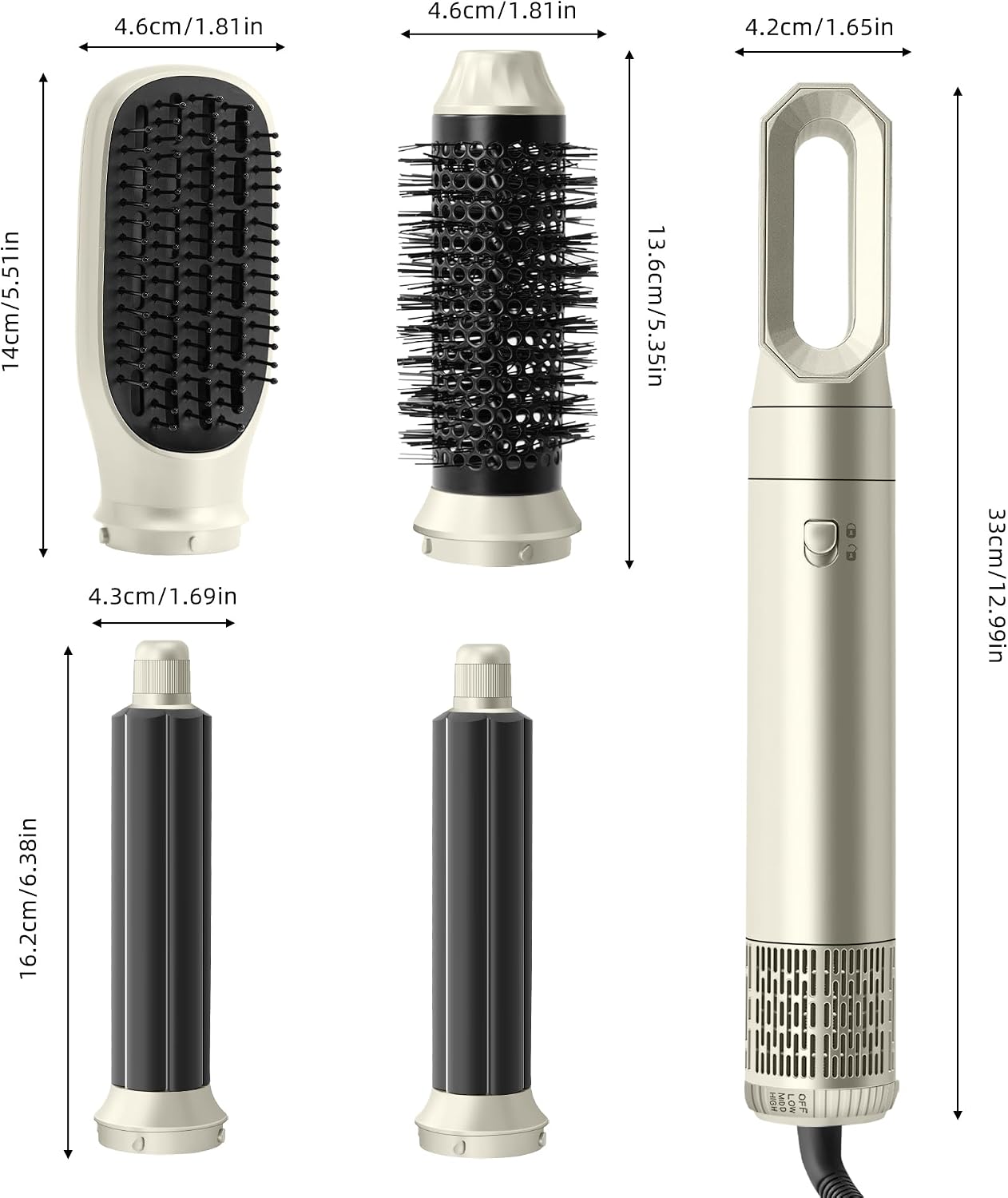 WUBBO Hot Air Styler Brush High-Speed Airflow 3 Heat Settings Light DEMO
