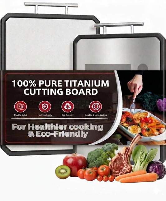 Titanium Chopping Board Textured Double-Sided Kitchen Cutting Grey 16"L x NEW