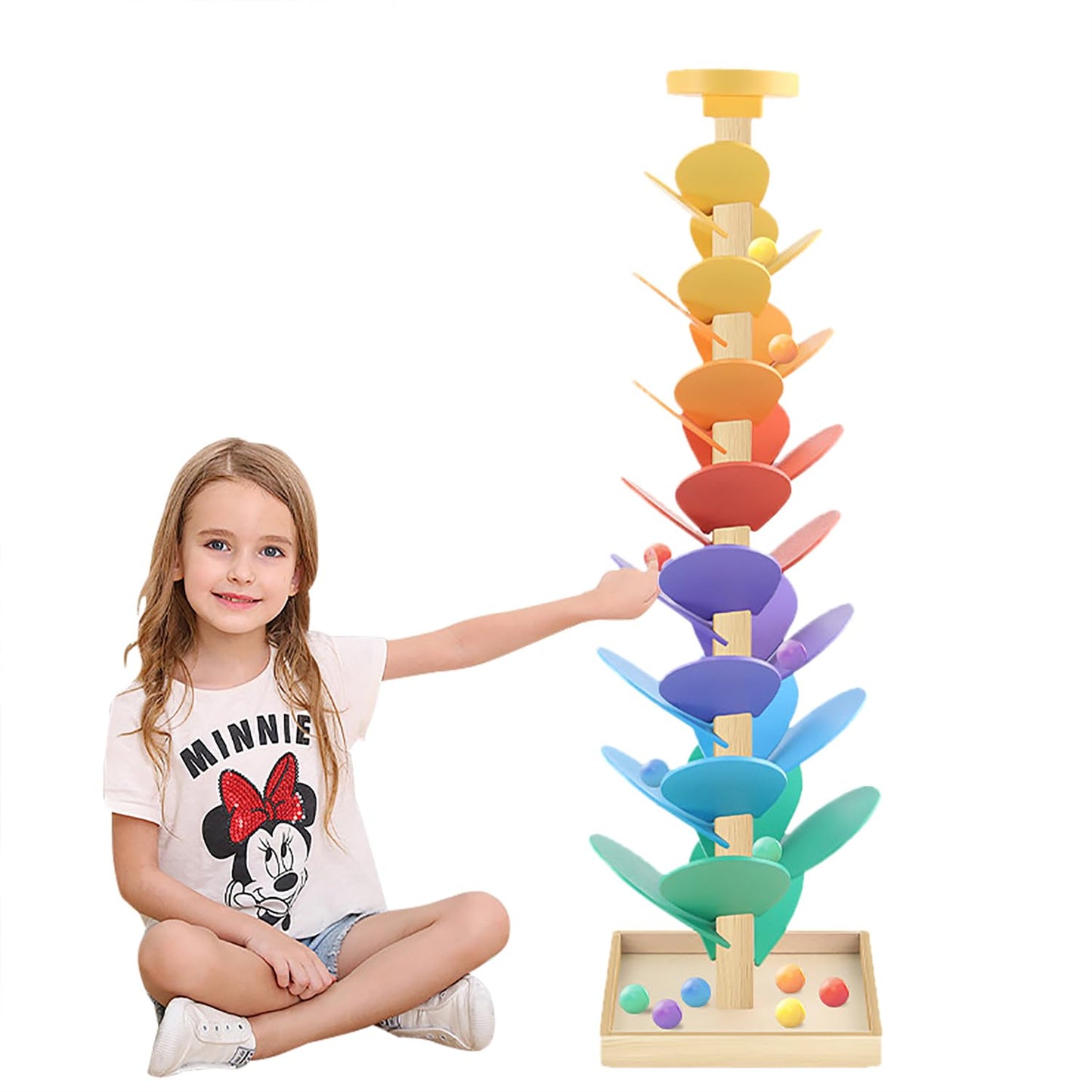 Wooden Sorting & Stacking Toys Marble Run Music Tree Montessori Size 16 cm NEW