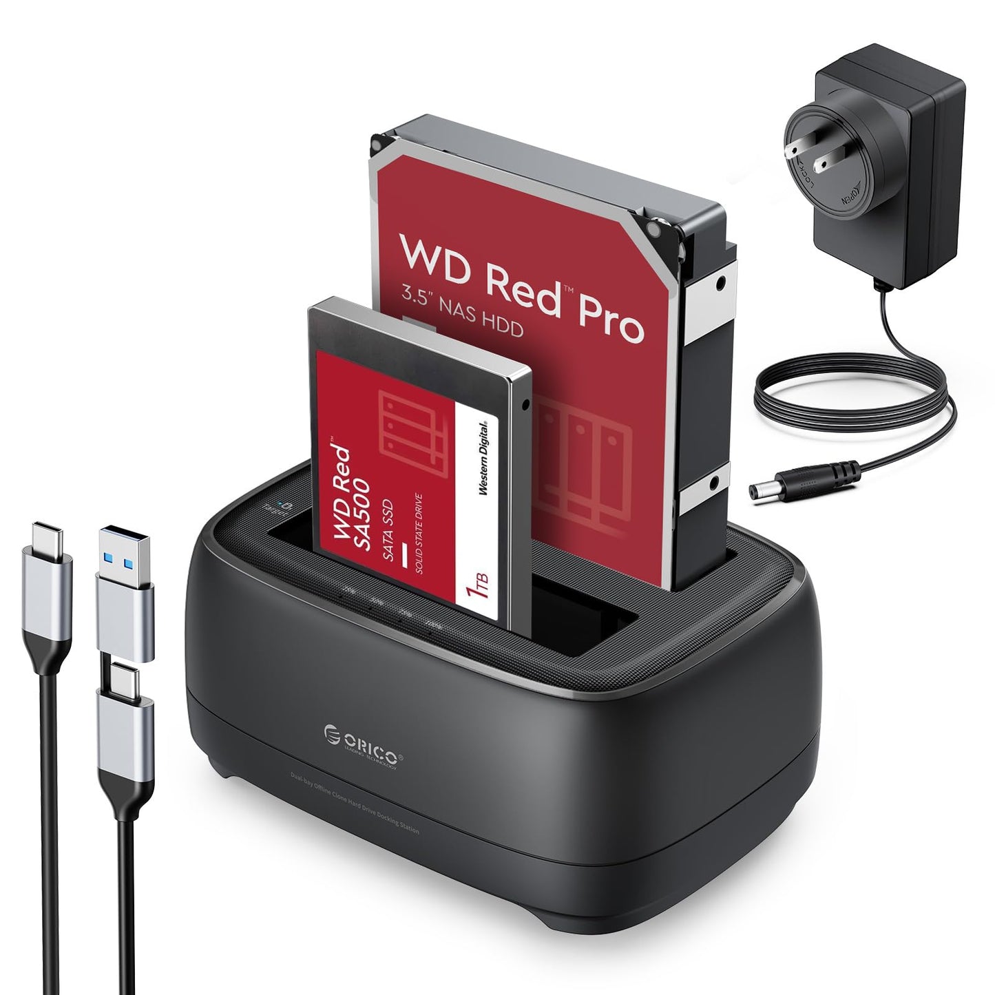 ORICO USB 3.2 Gen 1 SATA Hard Drive Docking Station Offline Clone Black DEMO