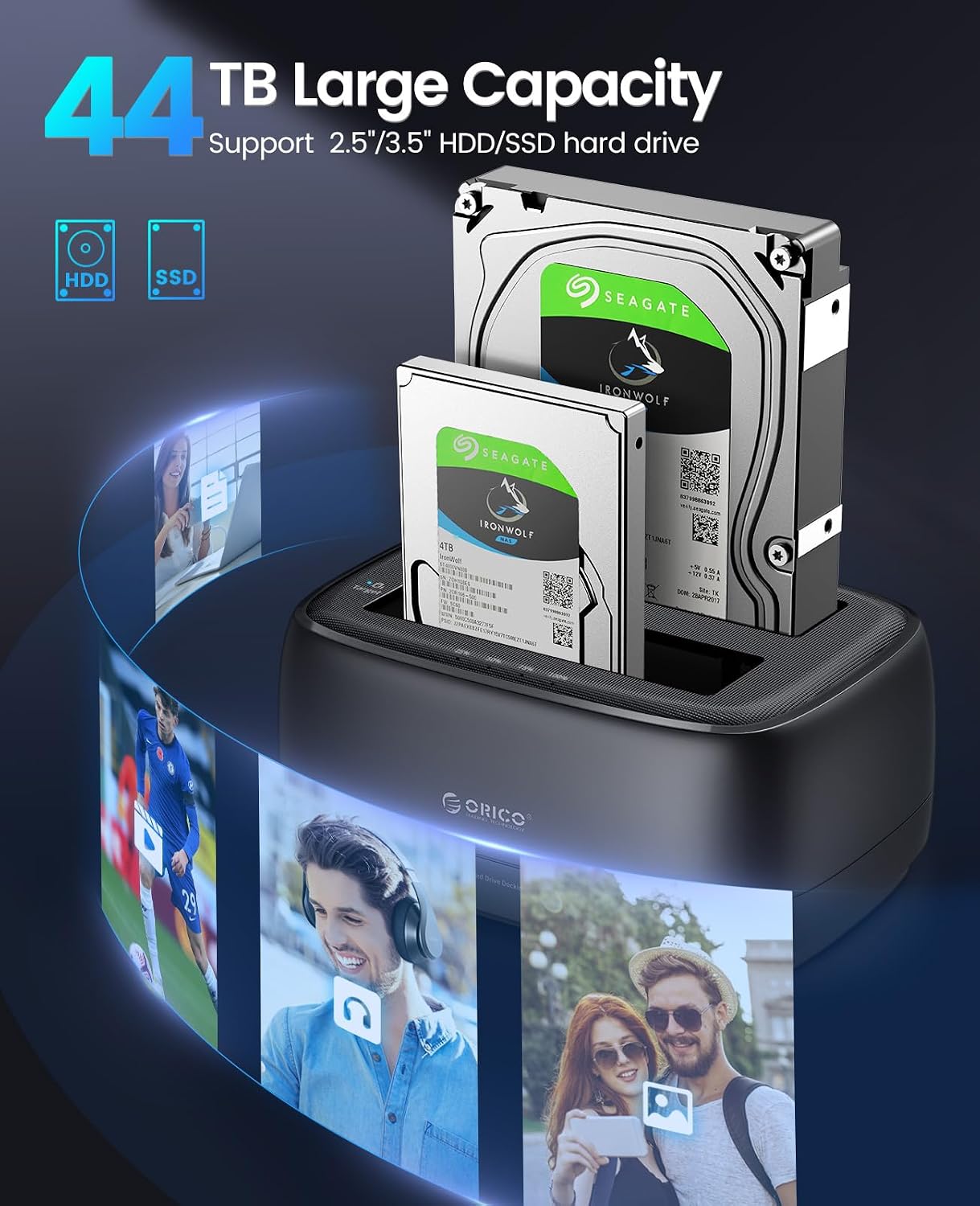 ORICO USB 3.2 Gen 1 SATA Hard Drive Docking Station Offline Clone Black DEMO