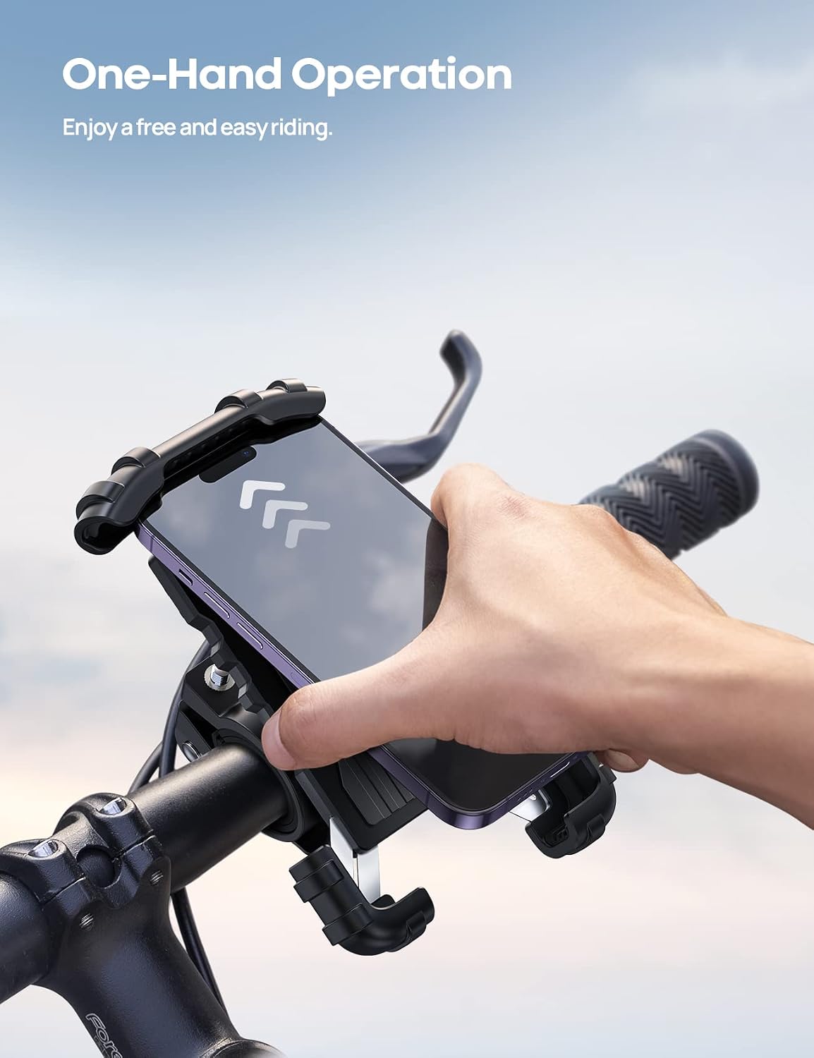 Lamicall Bicycle & Motorcycle Handlebar Mount for Smartphones in Black NEW