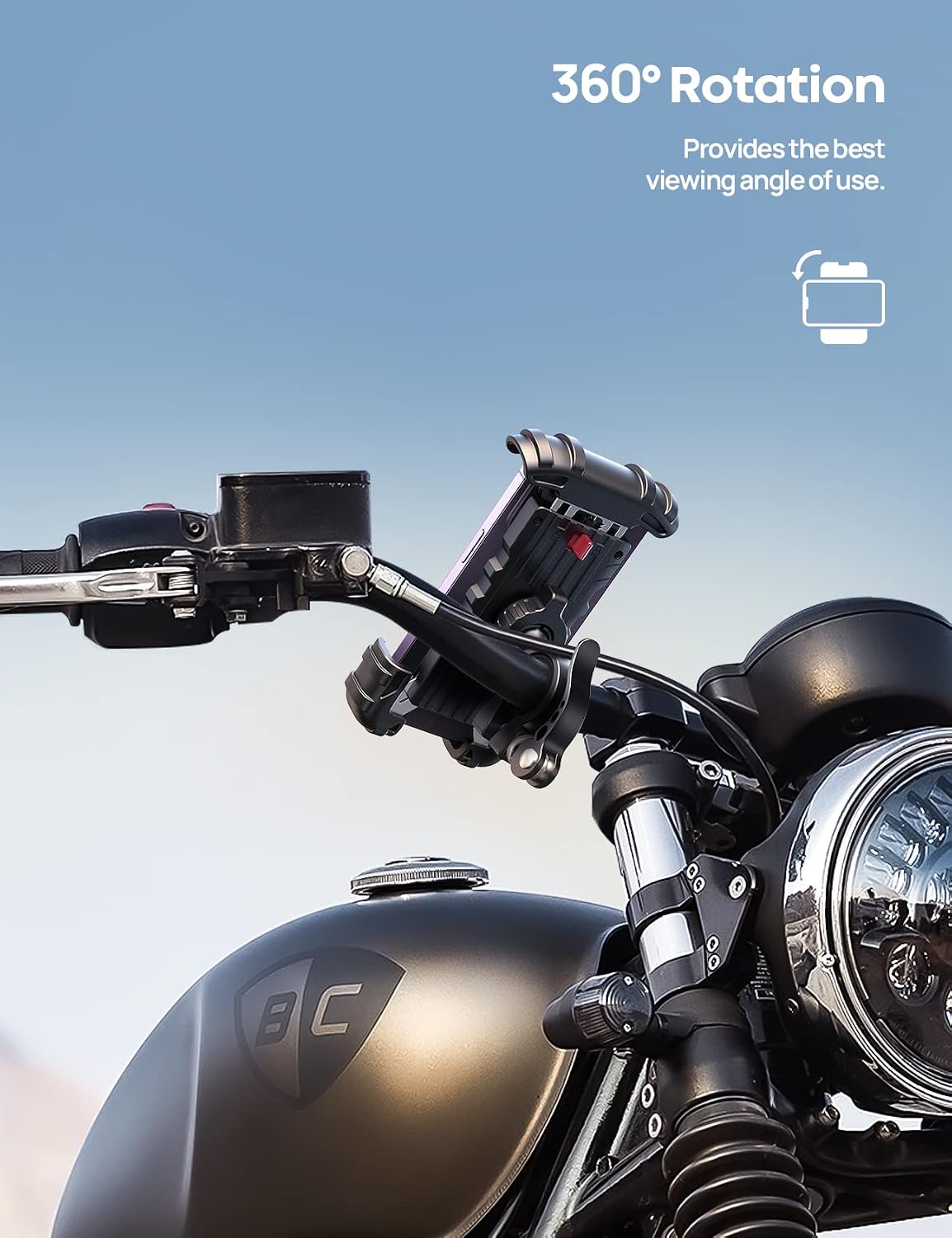 Lamicall Bicycle & Motorcycle Handlebar Mount for Smartphones in Black NEW