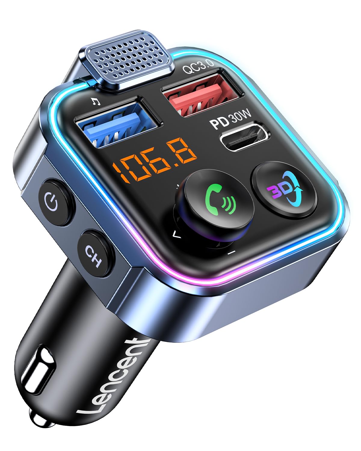 LENCENT Bluetooth Input Adapters Wireless FM Transmitter Radio Adapter for NEW