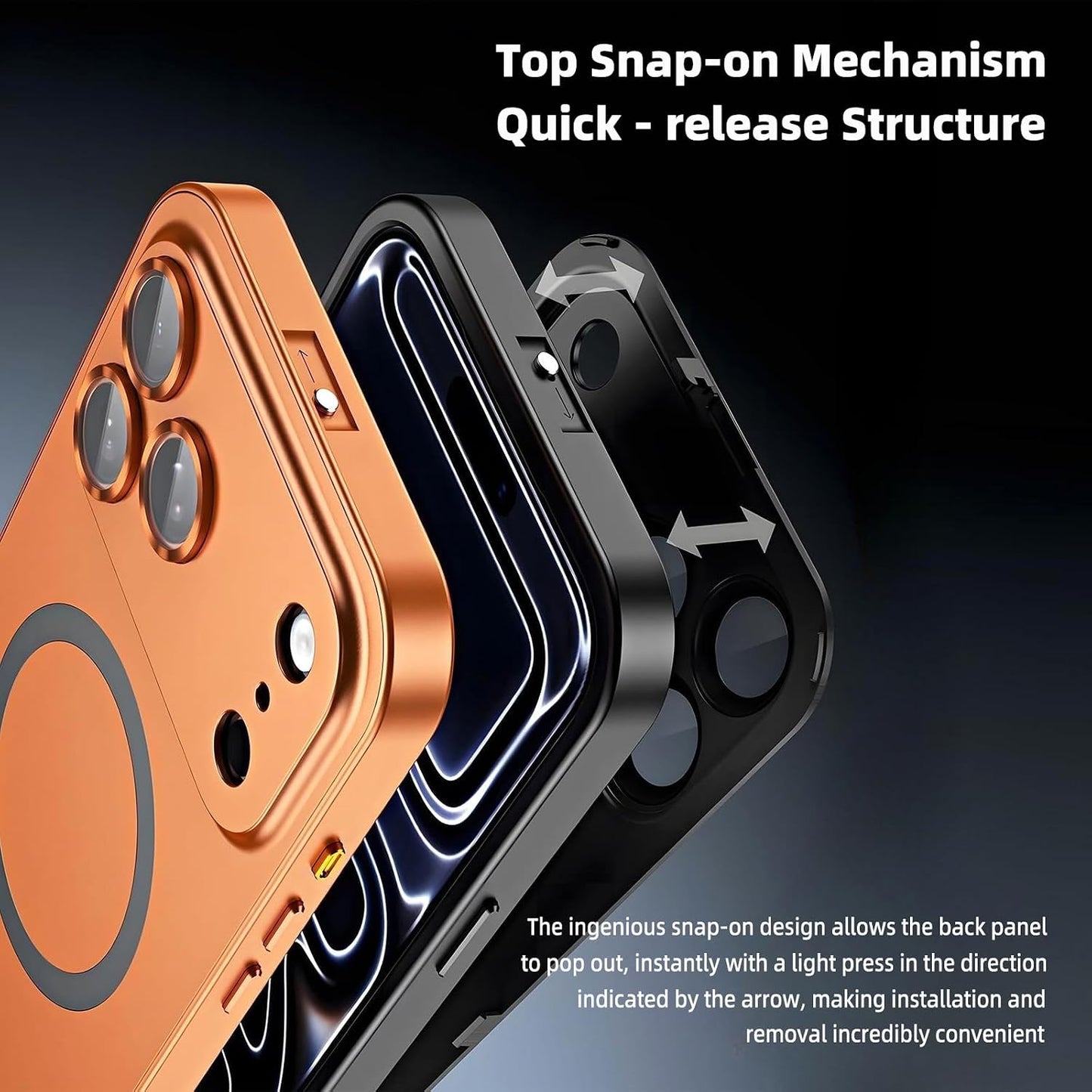 HOVNIER Slim Titanium Silver Phone Case for iPhone 17 Pro Max 6.9" DEMO