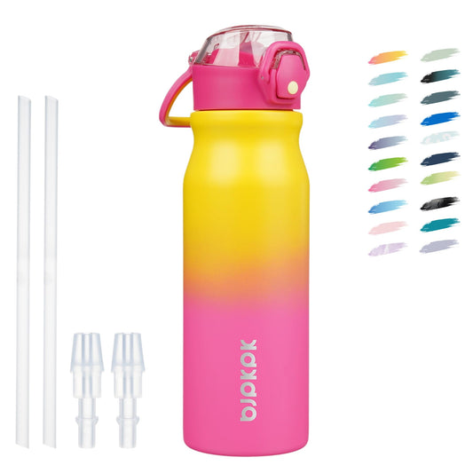 BJPKPK 25oz Insulated Stainless Steel Drink Flask with Reusable Straw Multi NEW