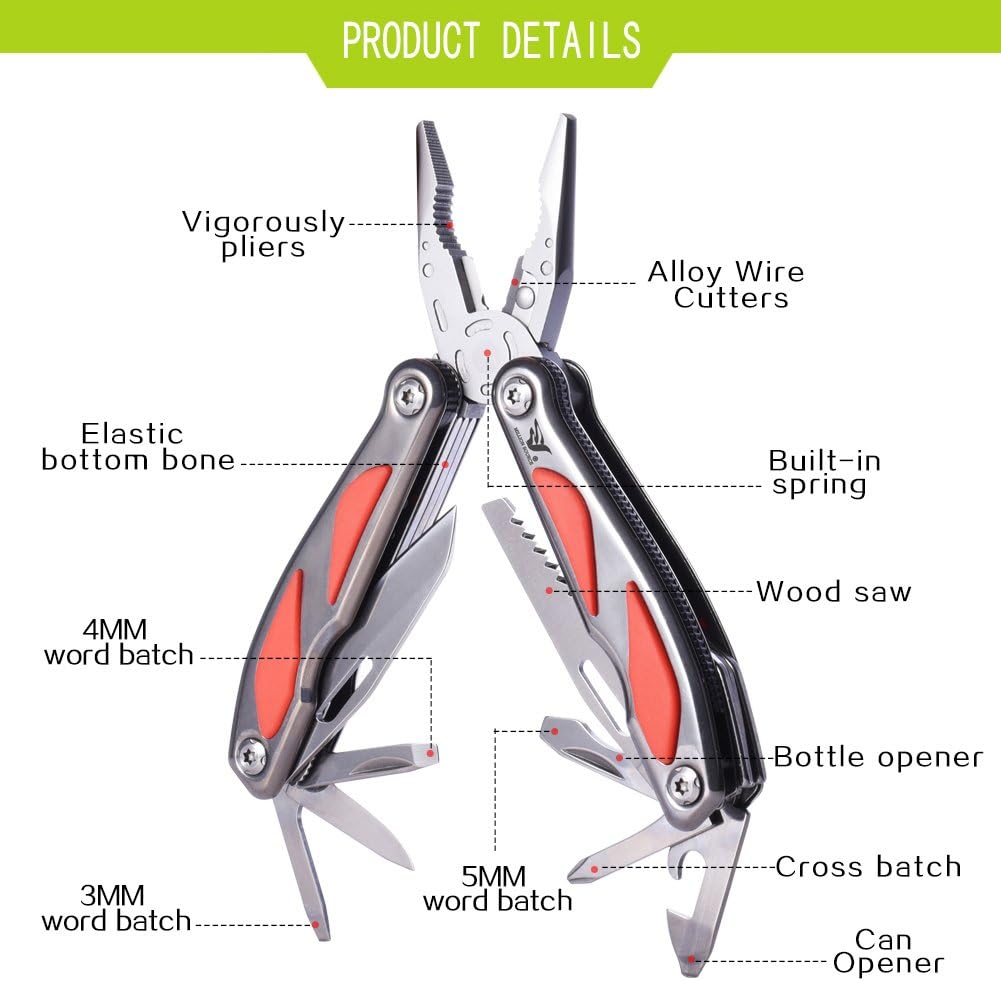 MILLION SOURCE Multitools 11-in-1 Multitool Folding Plier Multipurpose Tool NEW