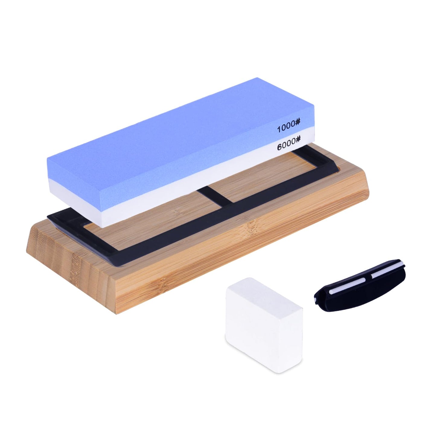 Whetstones Knife Sharpening Stone Set 1000/6000 Grit Blue & White Size NEW