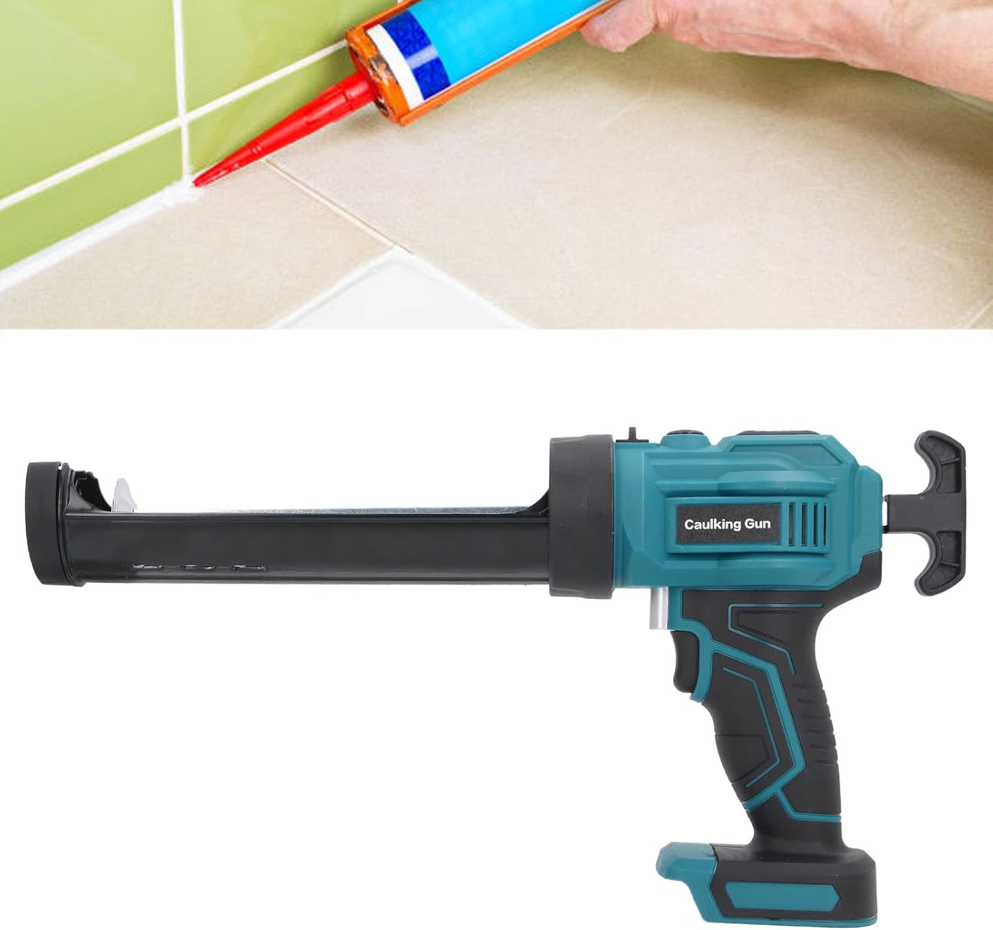 Cordless Silicone Hand Tools Caulking Gun with 4 Speeds, Demo Blue - DEMO