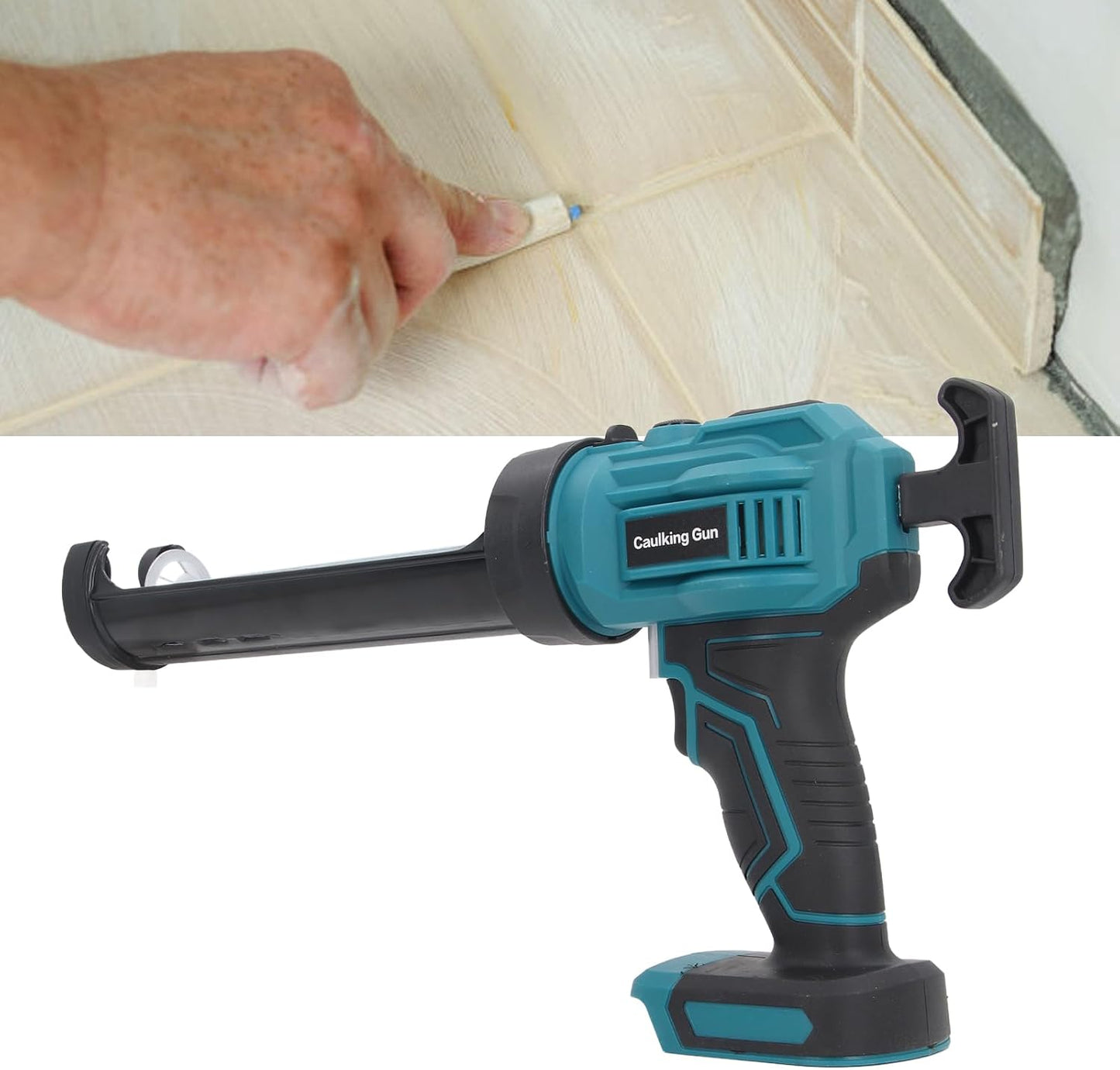 Cordless Silicone Hand Tools Caulking Gun with 4 Speeds, Demo Blue - DEMO