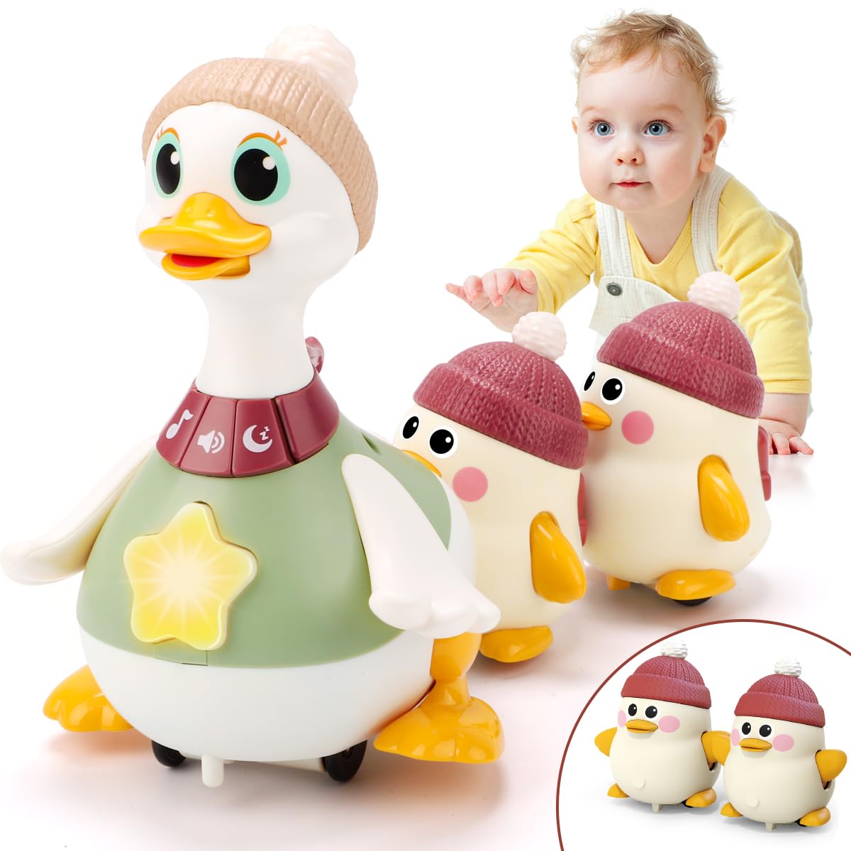 KaeKid Musical Dancing Duck Toy Set with Lights, Music & Sounds for Kids NEW