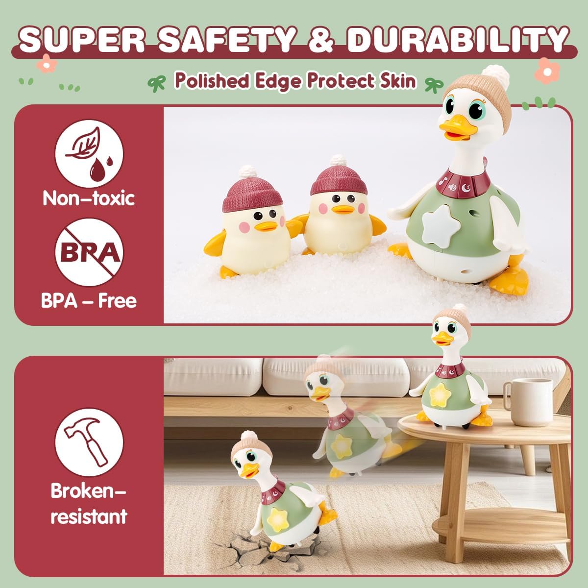 KaeKid Musical Dancing Duck Toy Set with Lights, Music & Sounds for Kids NEW
