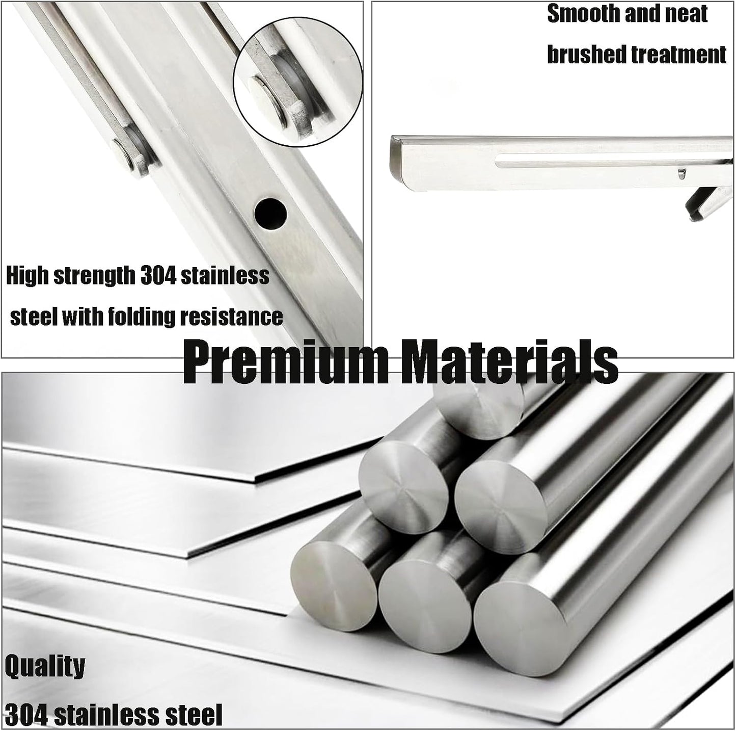 20 Inch Folding Shelf Brackets Heavy Duty Stainless Steel Storage Organizer NEW