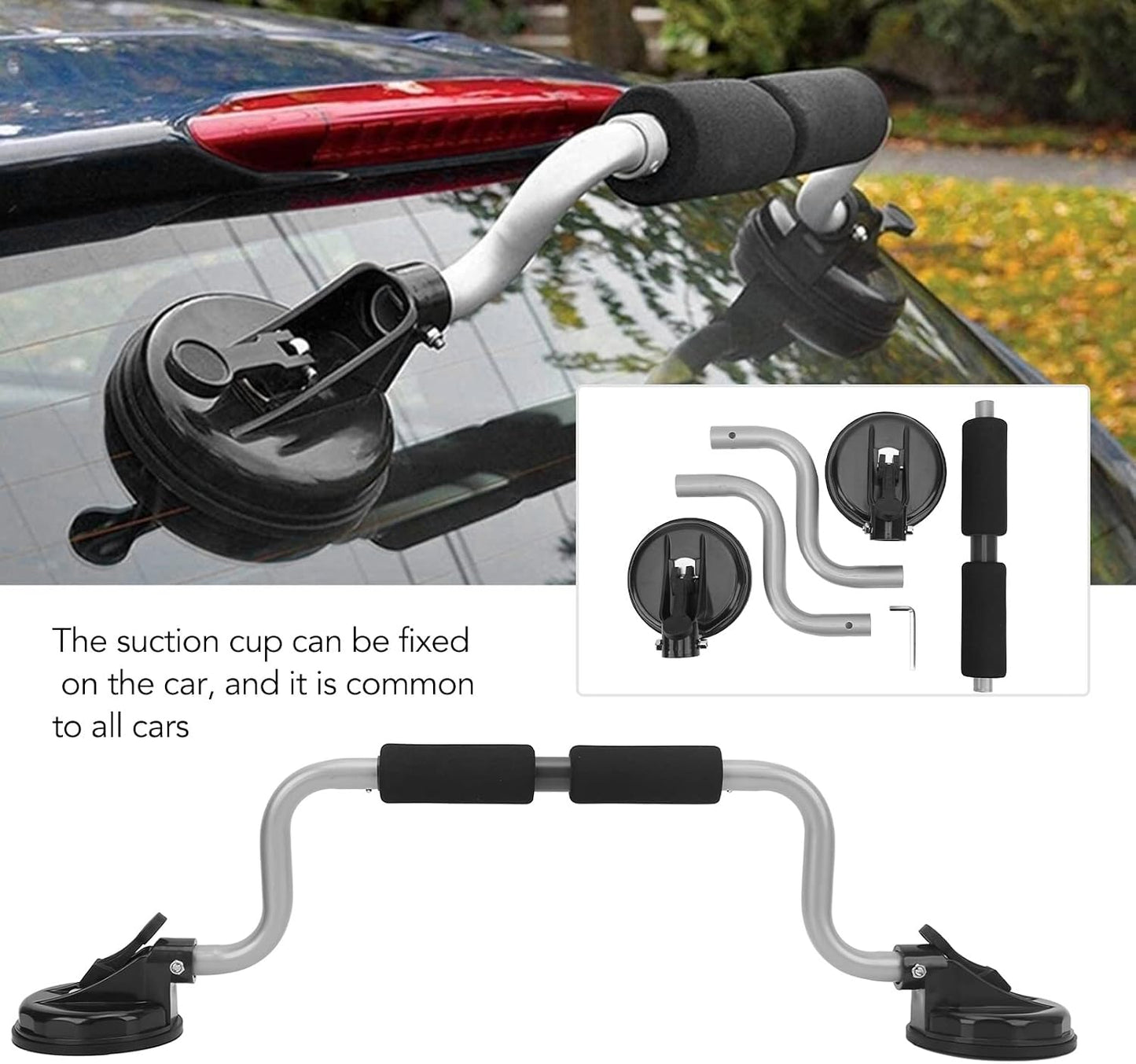 EVGATSAUTO Heavy Duty Silver Kayak Roller with Suction Cups for Easy DEMO