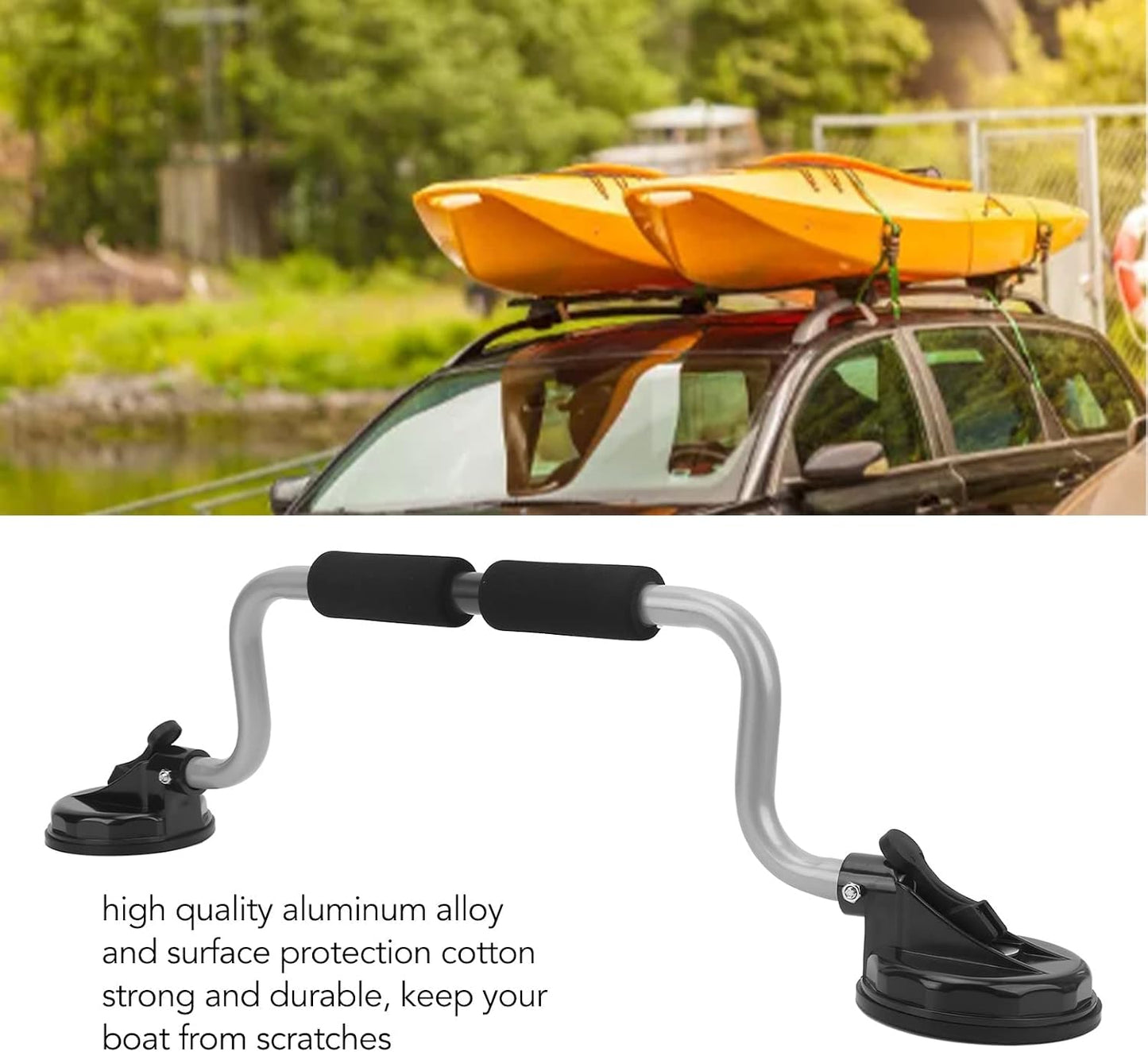 EVGATSAUTO Heavy Duty Silver Kayak Roller with Suction Cups for Easy DEMO