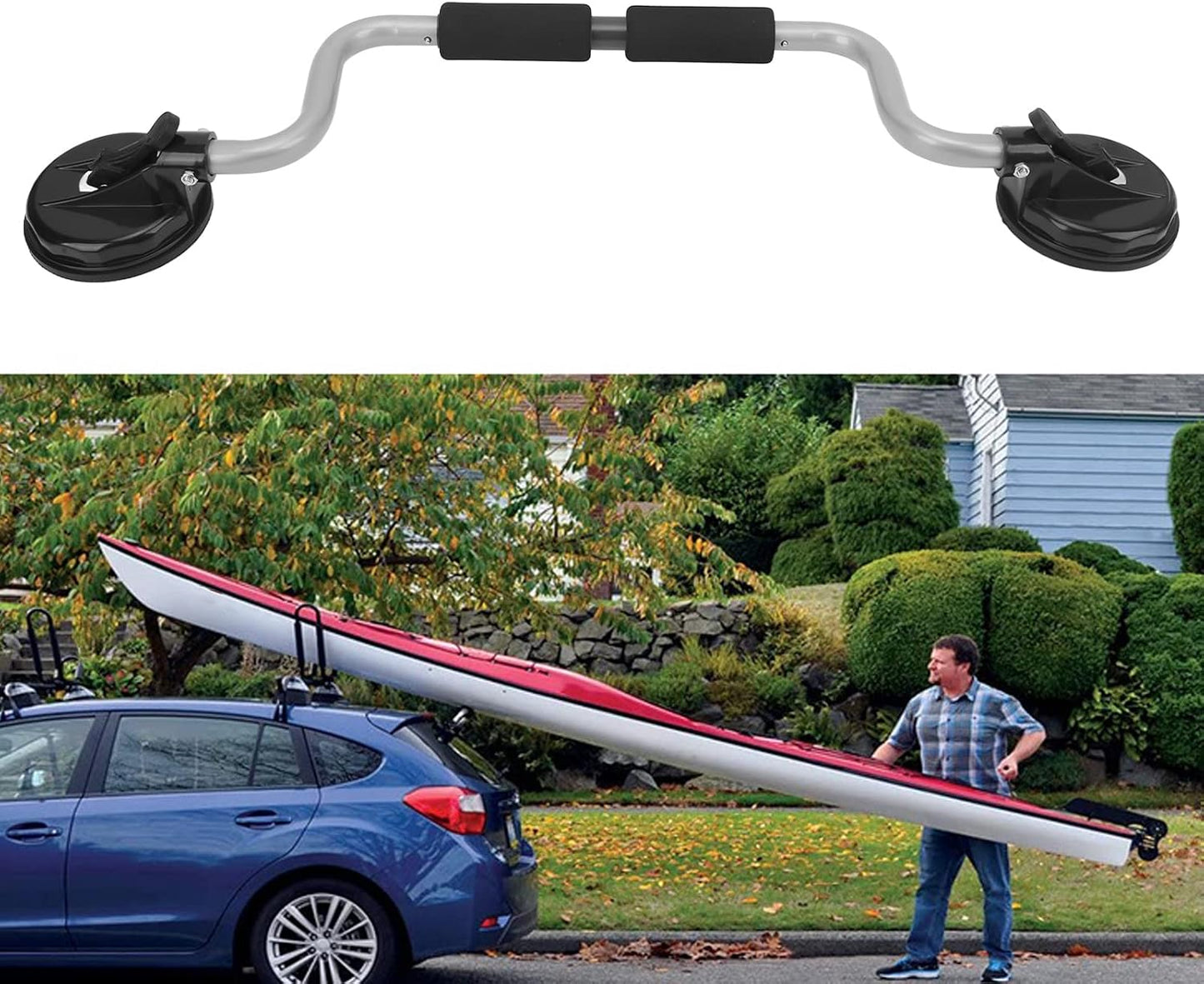 EVGATSAUTO Heavy Duty Silver Kayak Roller with Suction Cups for Easy DEMO