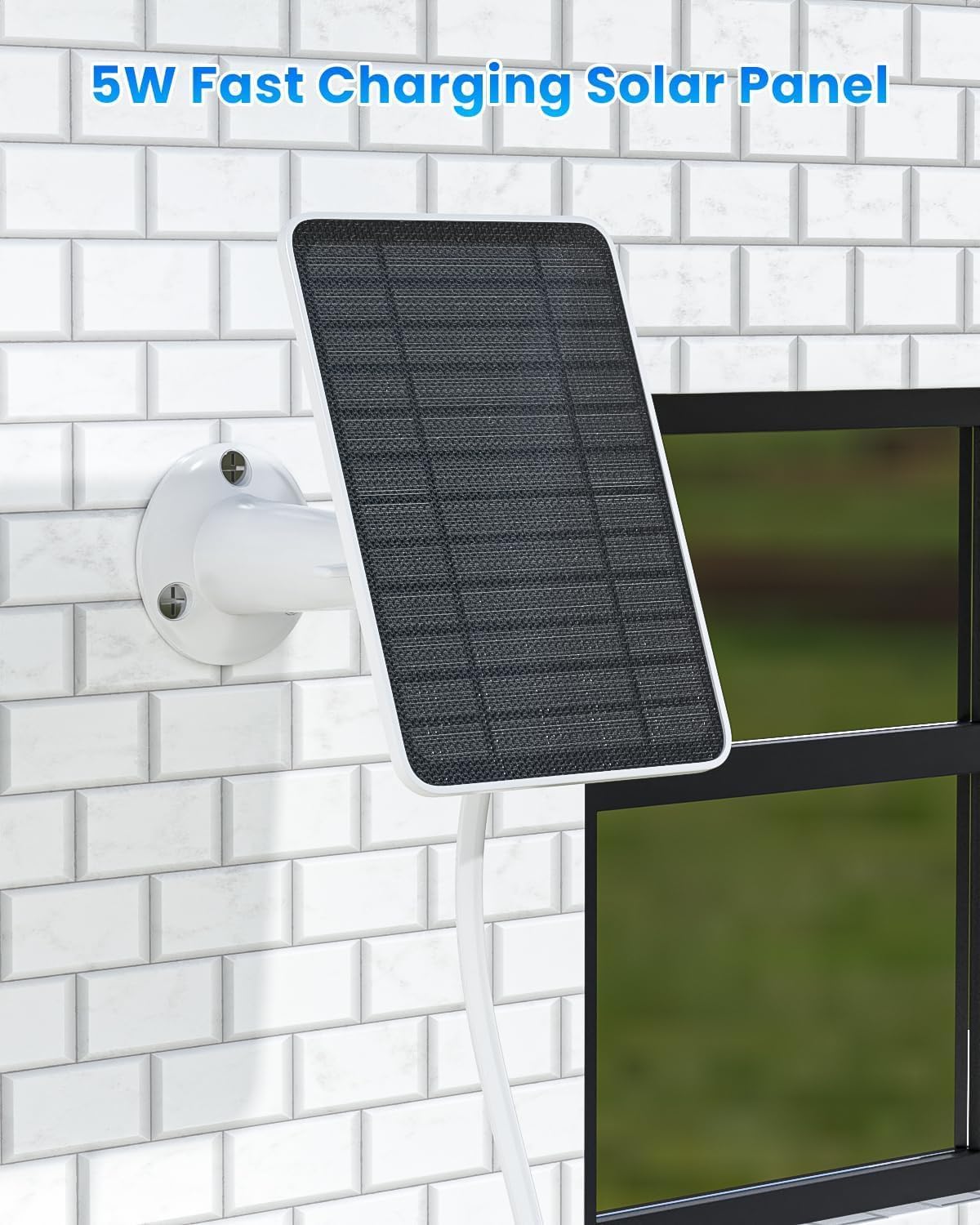 White Solar Panel Charger for Ring Outdoor Security Camera NEW