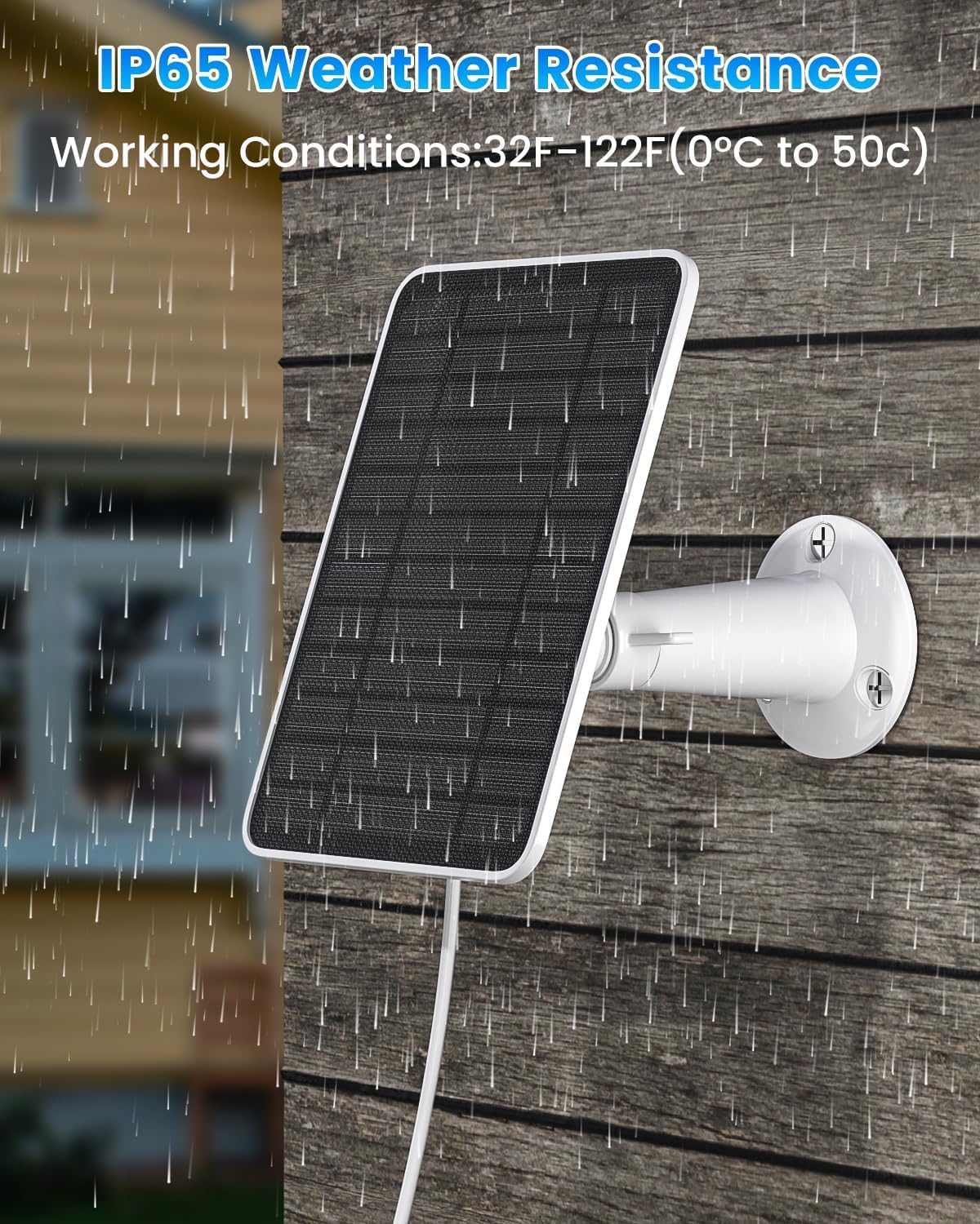 White Solar Panel Charger for Ring Outdoor Security Camera NEW
