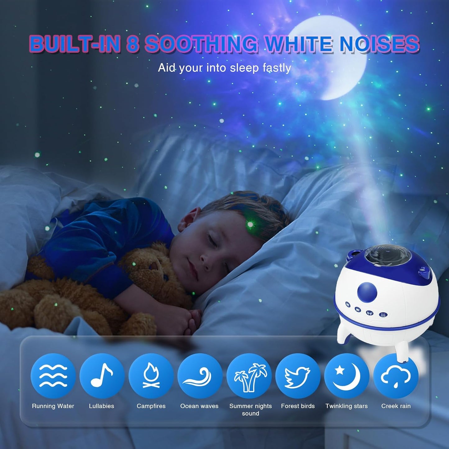 Mesmerizing Galaxy Night Light with Bluetooth Speaker & 9 Nebula RGB DEMO