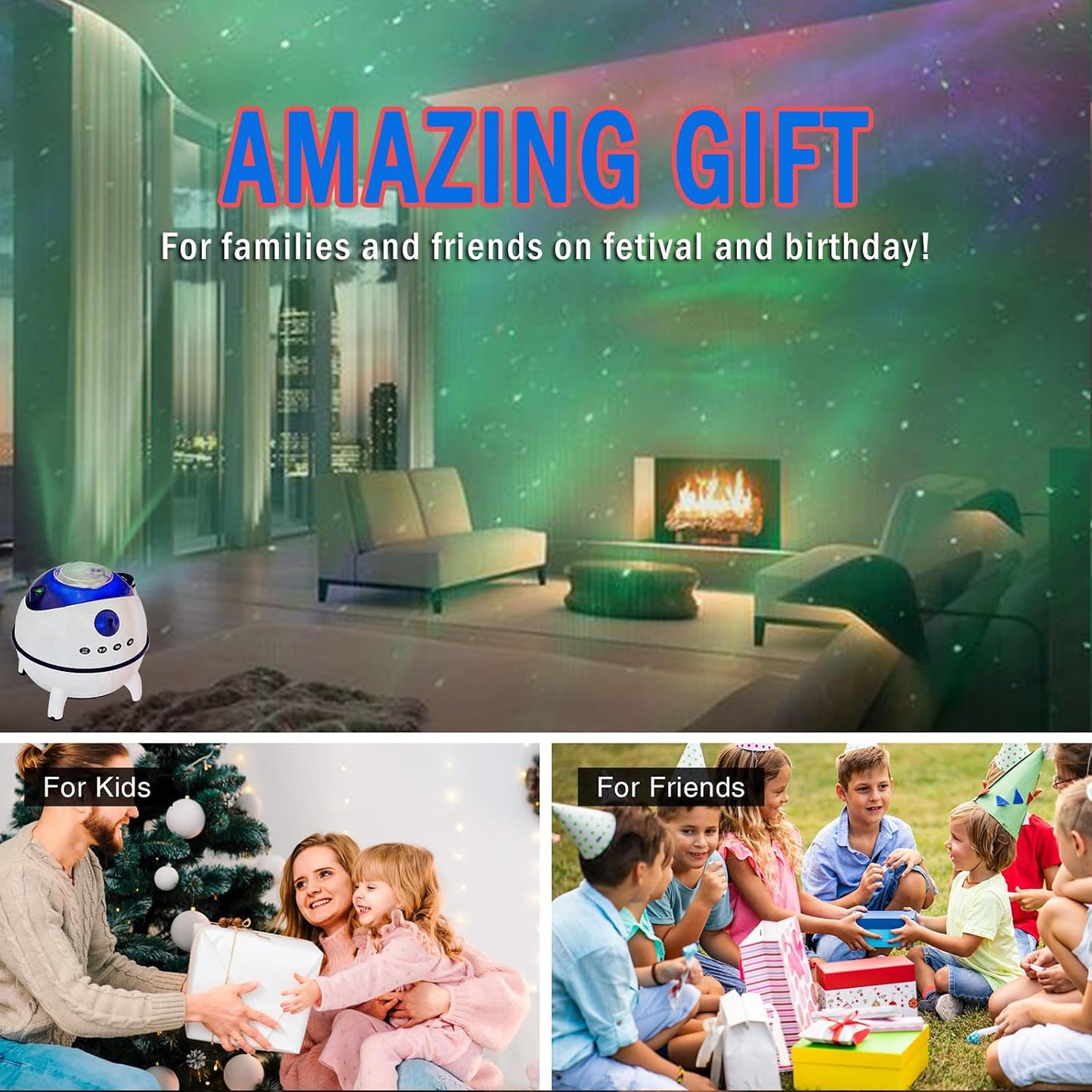 Mesmerizing Galaxy Night Light with Bluetooth Speaker & 9 Nebula RGB DEMO