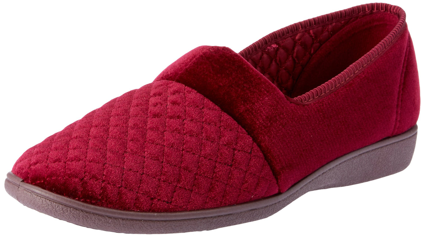 Grosby Women's Comfortable Slip-On Casual Wine Slippers, Size 7 US NEW