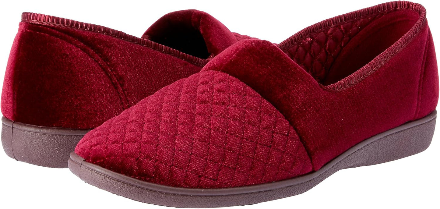 Grosby Women's Comfortable Slip-On Casual Wine Slippers, Size 7 US NEW