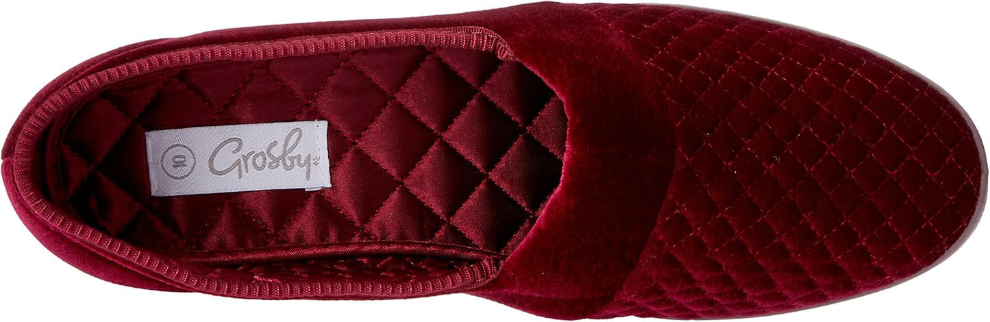 Grosby Women's Comfortable Slip-On Casual Wine Slippers, Size 7 US NEW