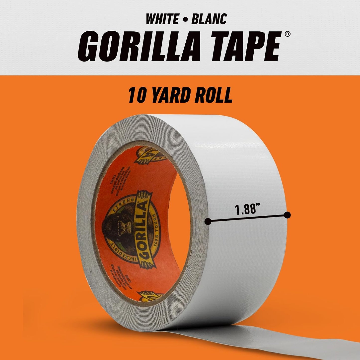 Gorilla Heavy Duty Duct Tape Strong Utility Double Thick White 48mm x 9.1m NEW