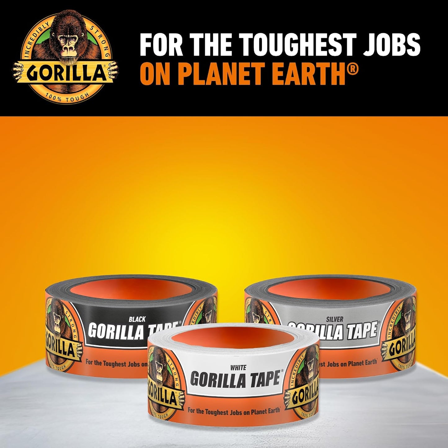 Gorilla Heavy Duty Duct Tape Strong Utility Double Thick White 48mm x 9.1m NEW