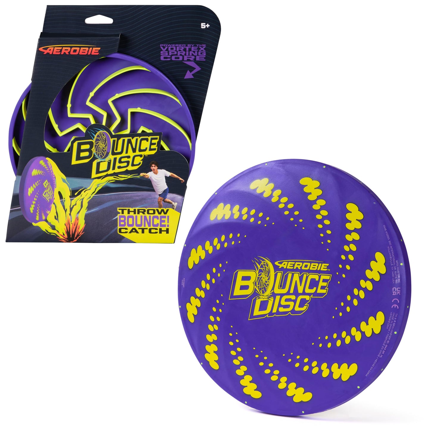 Aerobie 9 Inch Bounce Disc Outdoor Throwing Toy for Kids Party Games Multi NEW