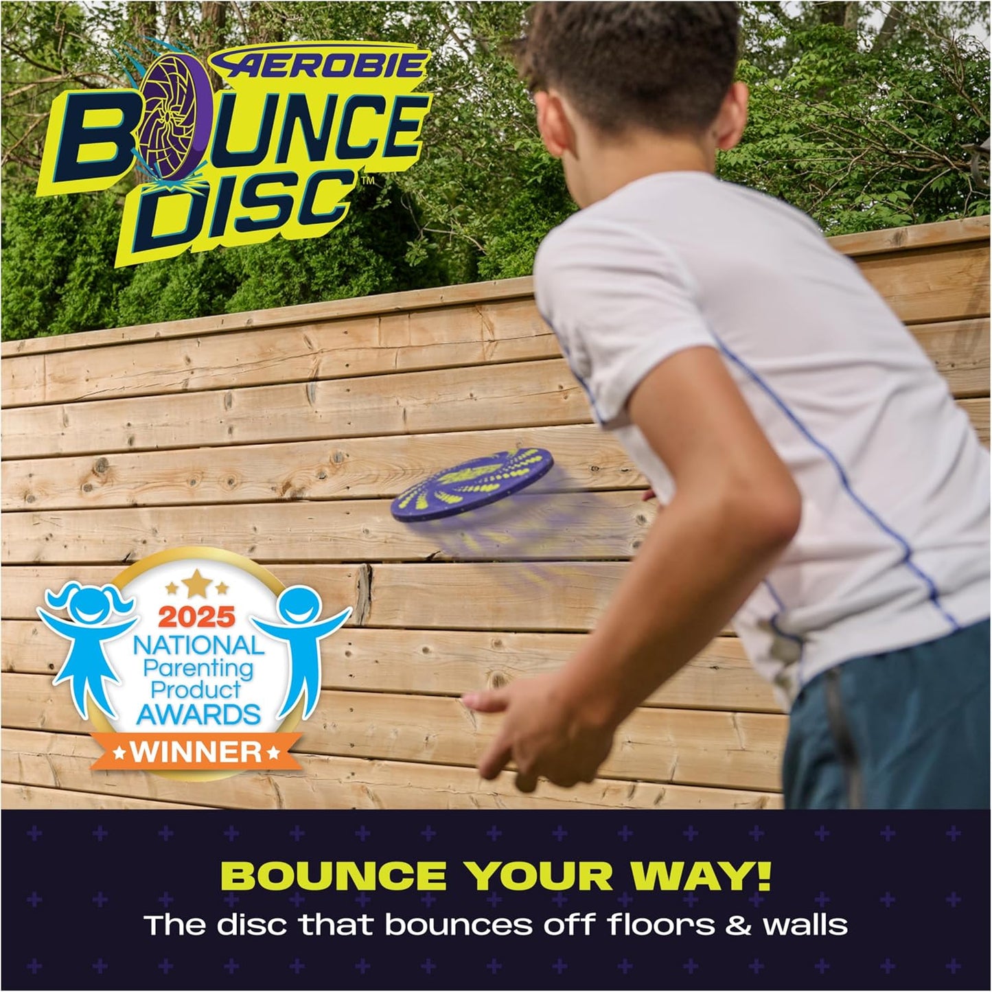 Aerobie 9 Inch Bounce Disc Outdoor Throwing Toy for Kids Party Games Multi NEW