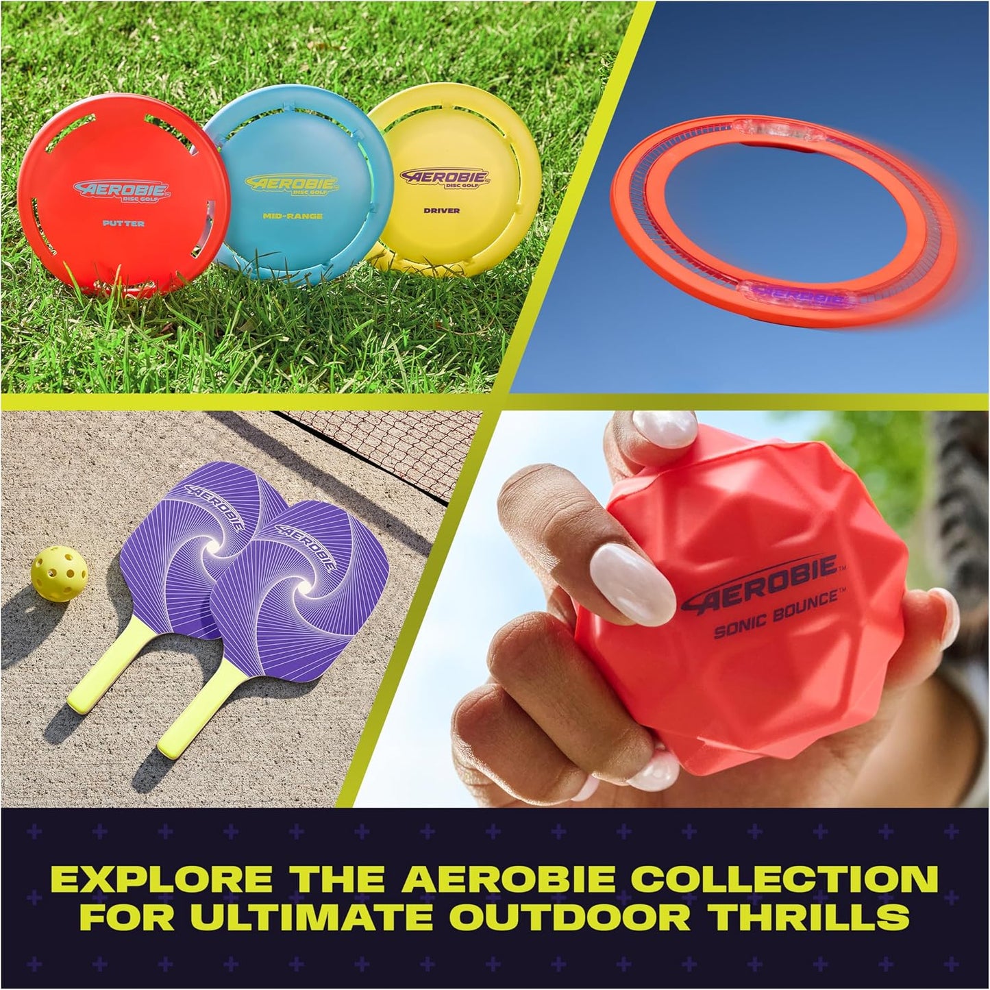 Aerobie 9 Inch Bounce Disc Outdoor Throwing Toy for Kids Party Games Multi NEW