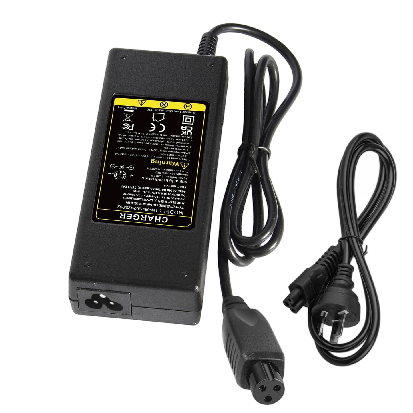 42V 2A Black Electric Scooter Charger - Fast Charging Power Adapter DEMO