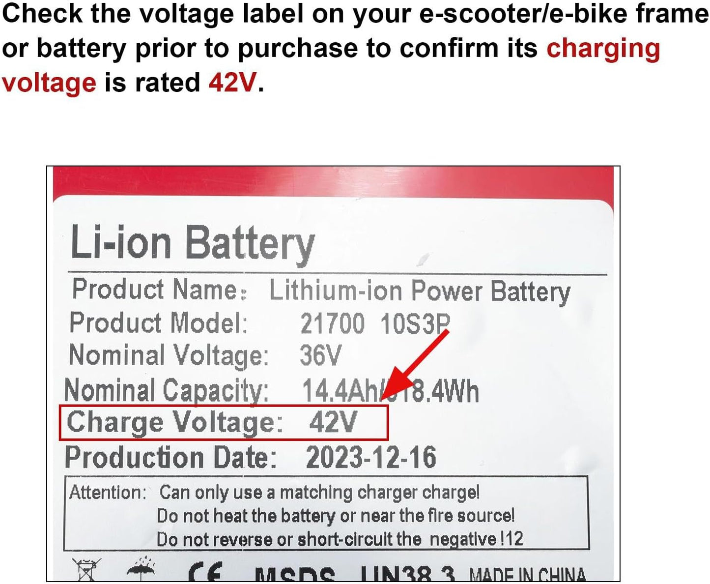 42V 2A Black Electric Scooter Charger - Fast Charging Power Adapter DEMO