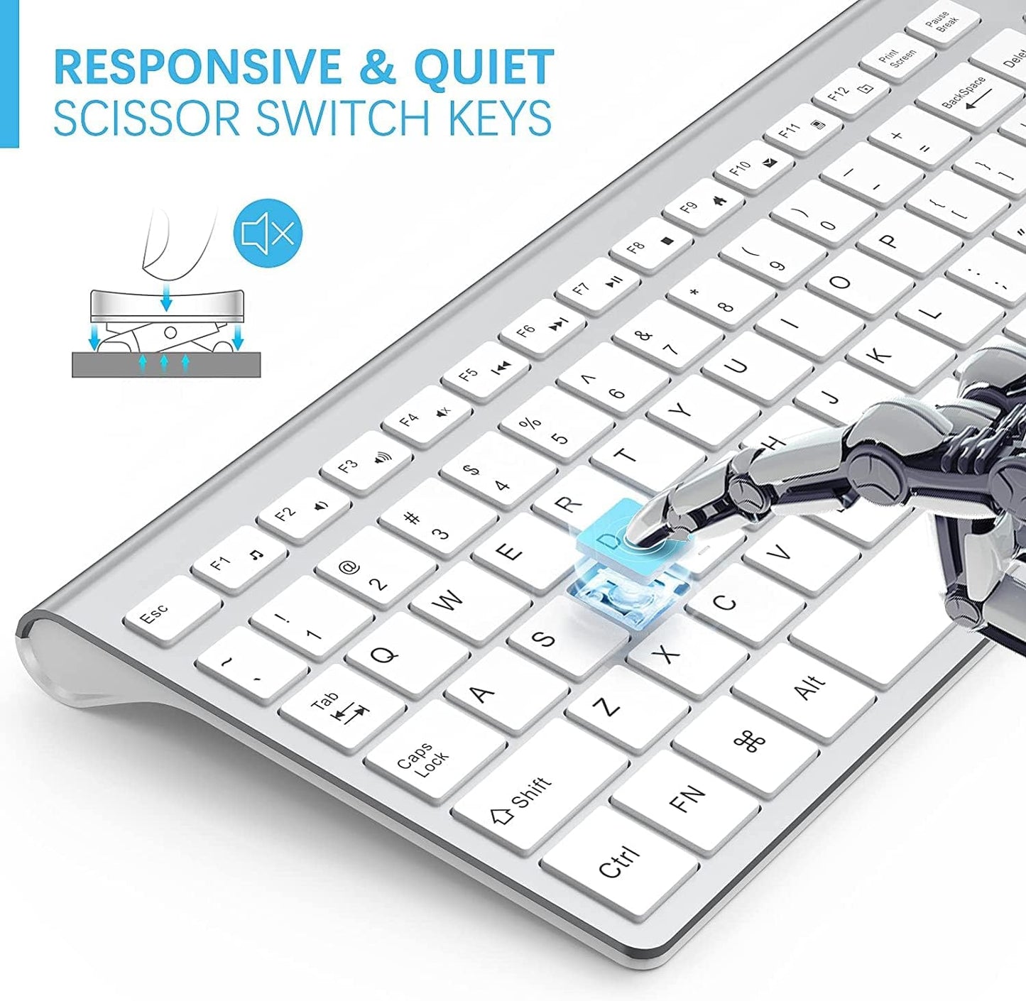 JOYACCESS Wireless Keyboard and Mouse Combo Ergonomic Quiet Full Sized DEMO