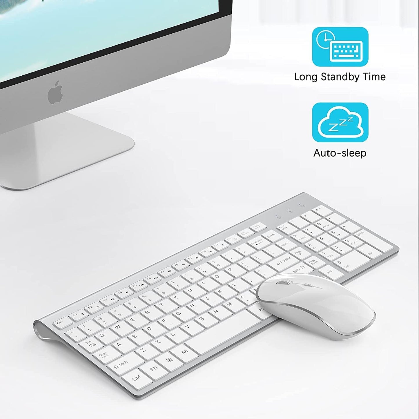 JOYACCESS Wireless Keyboard and Mouse Combo Ergonomic Quiet Full Sized DEMO