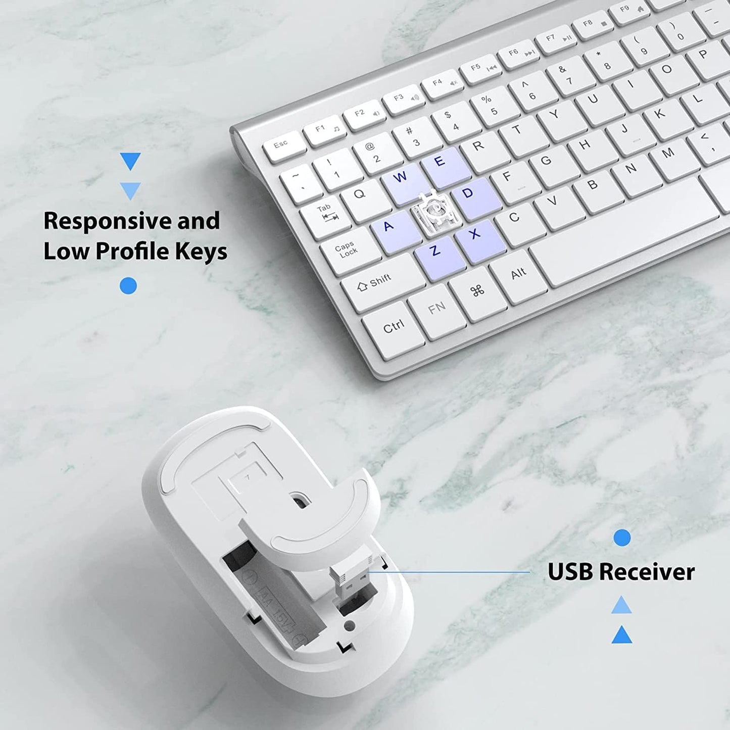 JOYACCESS Wireless Keyboard and Mouse Combo Ergonomic Quiet Full Sized DEMO