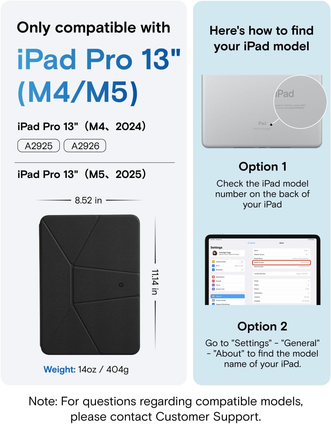 MOFT Slim Tablet Cases Magnetic Folio Case for iPad Pro 13-inch, Jet Black DEMO