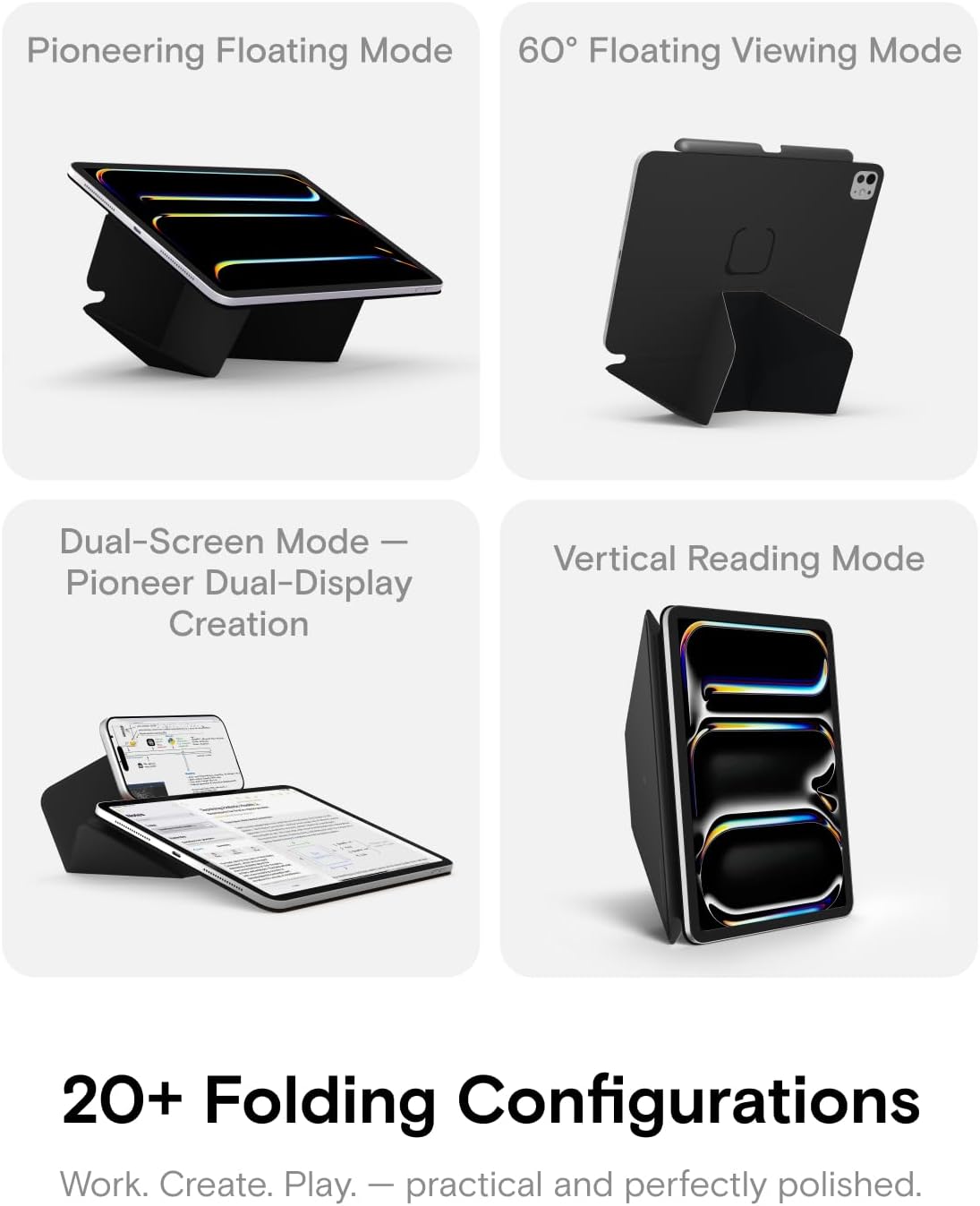 MOFT Folio Cases Case for Latest iPad 10th & 11th Gen, Jet Black - Slim, DEMO