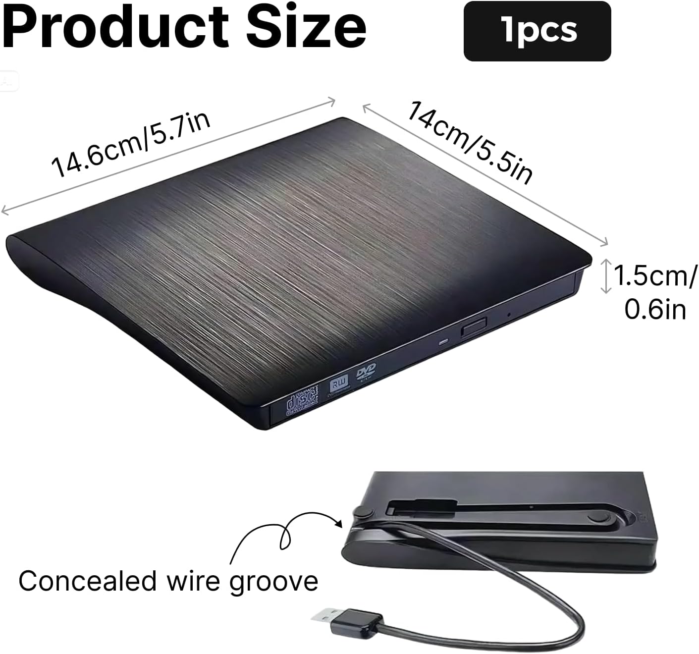 Portable USB DVD Players 3.0 Slim CD/DVD Player Drive for Laptops & DEMO