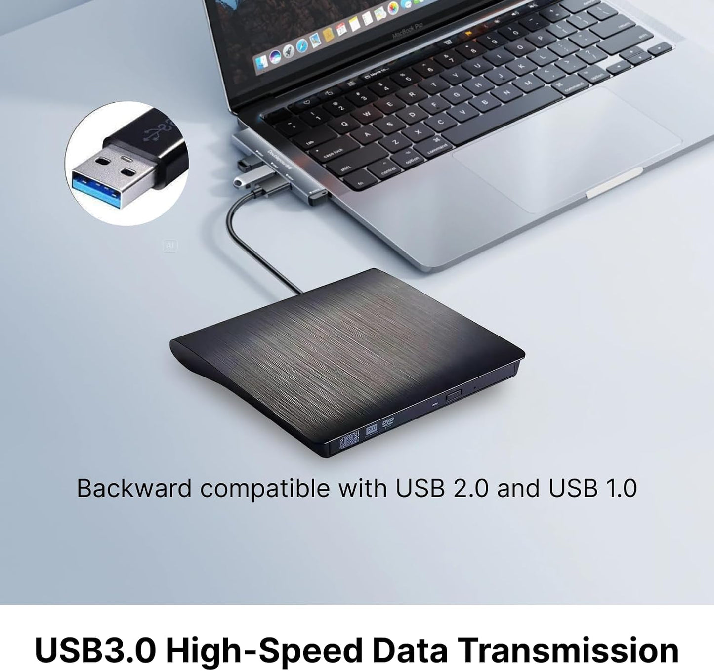 Portable USB DVD Players 3.0 Slim CD/DVD Player Drive for Laptops & DEMO