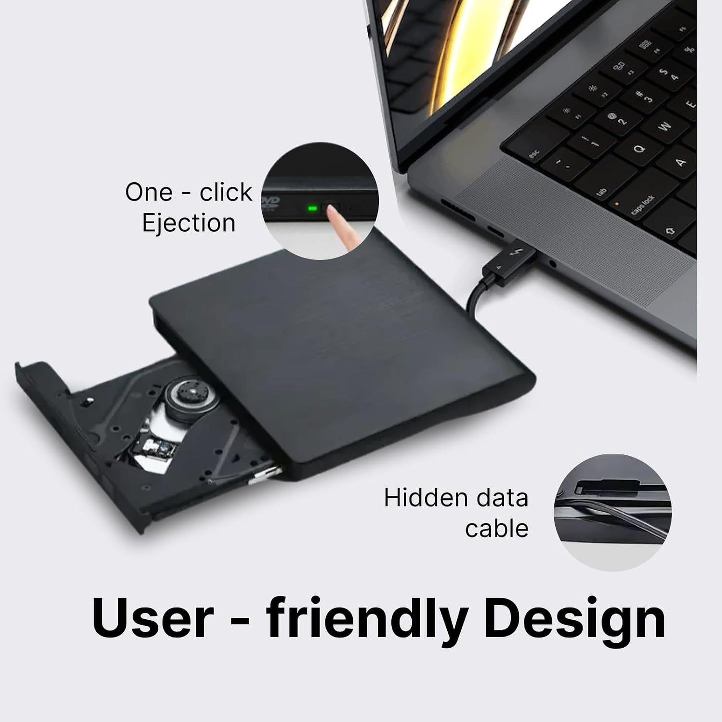 Portable USB DVD Players 3.0 Slim CD/DVD Player Drive for Laptops & DEMO