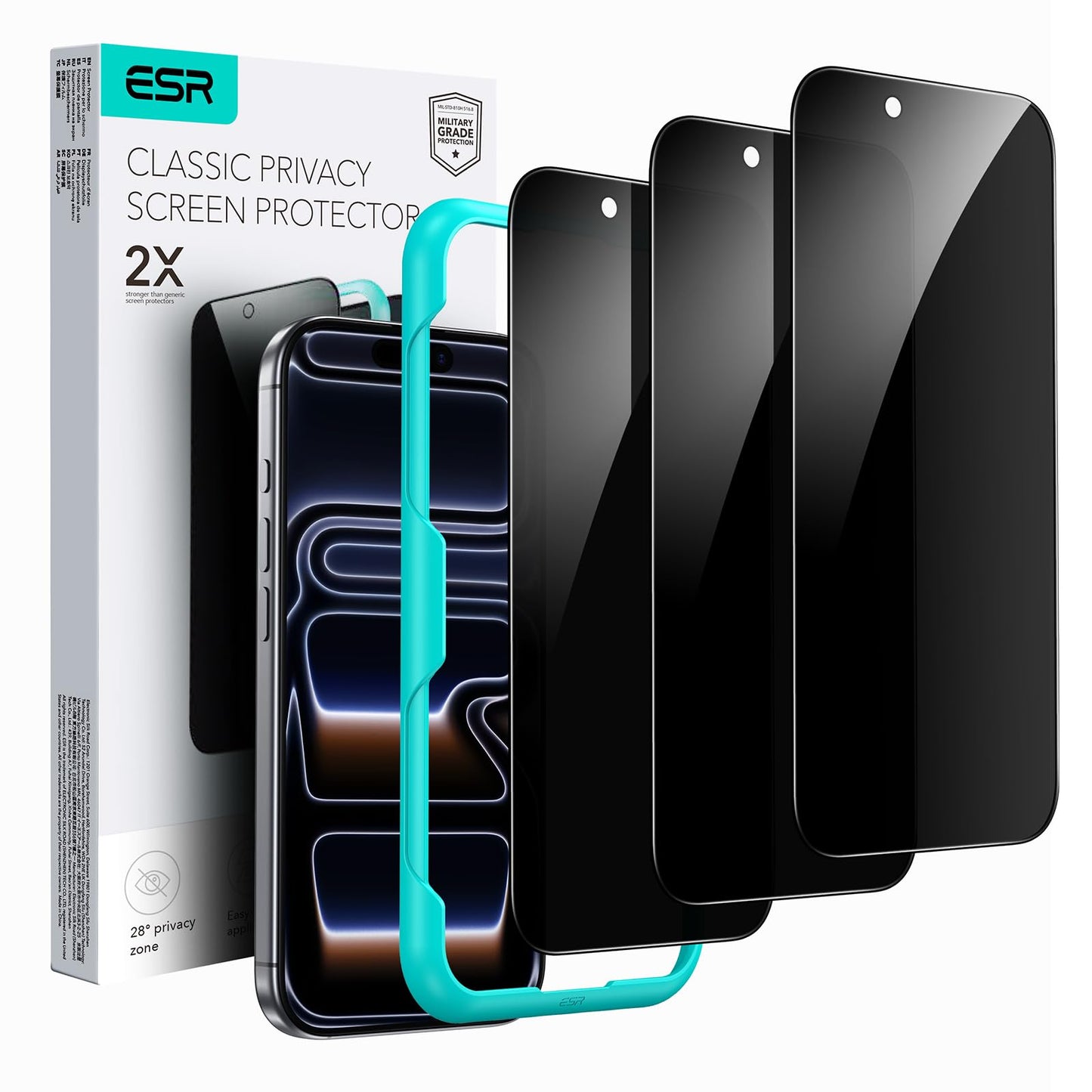 ESR Privacy Screen Protector for iPhone 17 Pro - Tempered Glass Shield DEMO
